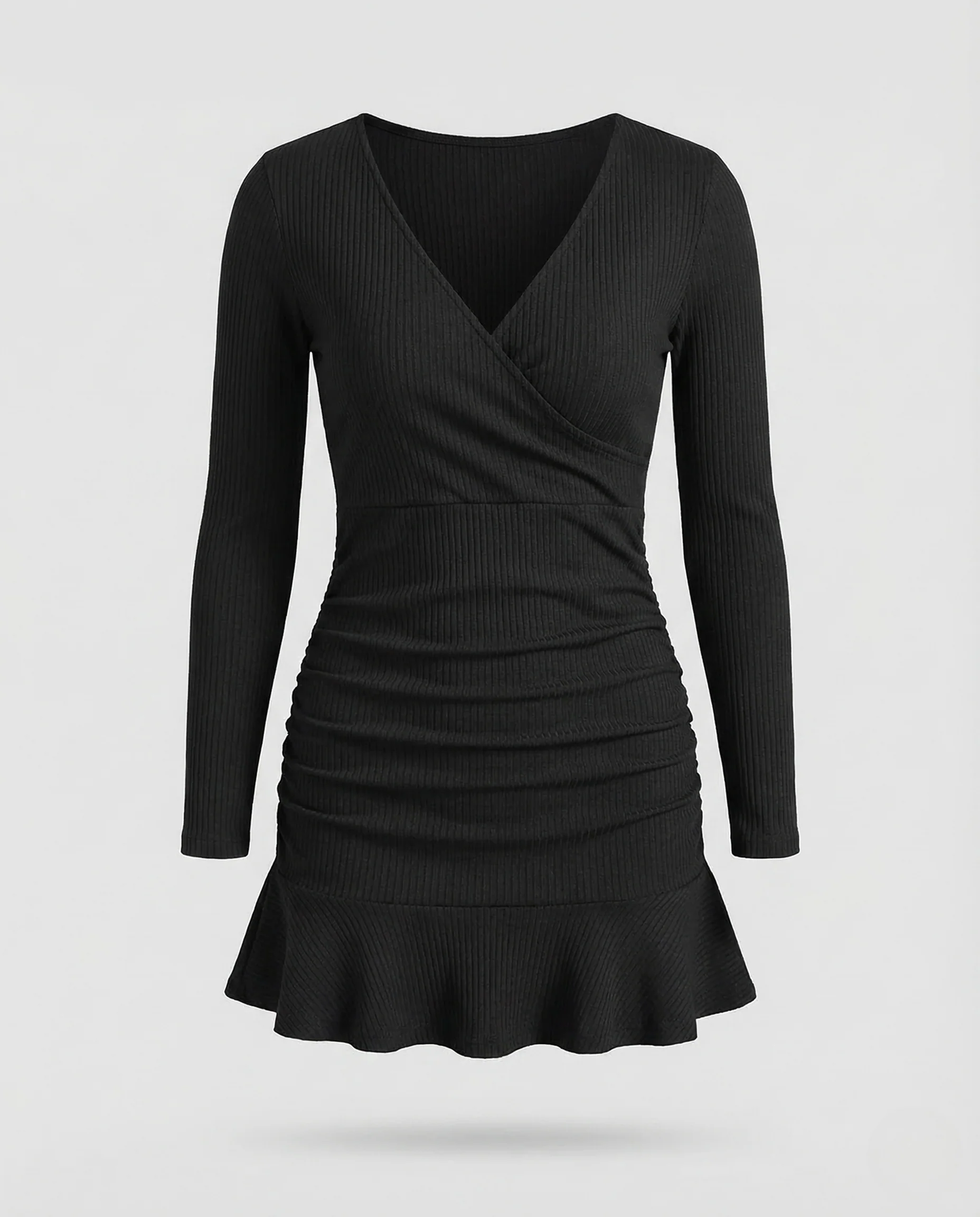 Damen Wickel Minikleid Volantsaum - Image 5