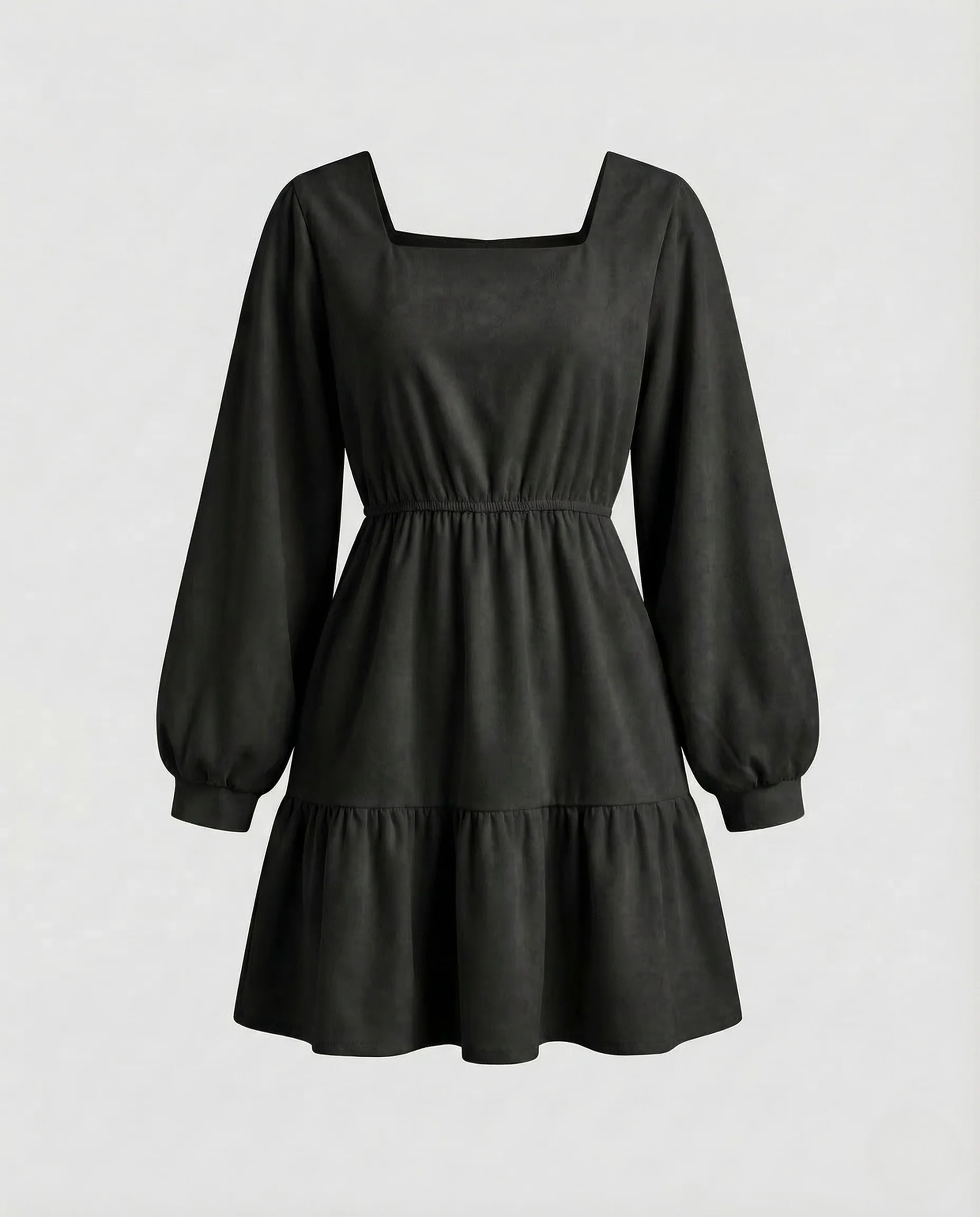 Damen Minikleid Raffung Ballonärmel - Image 7