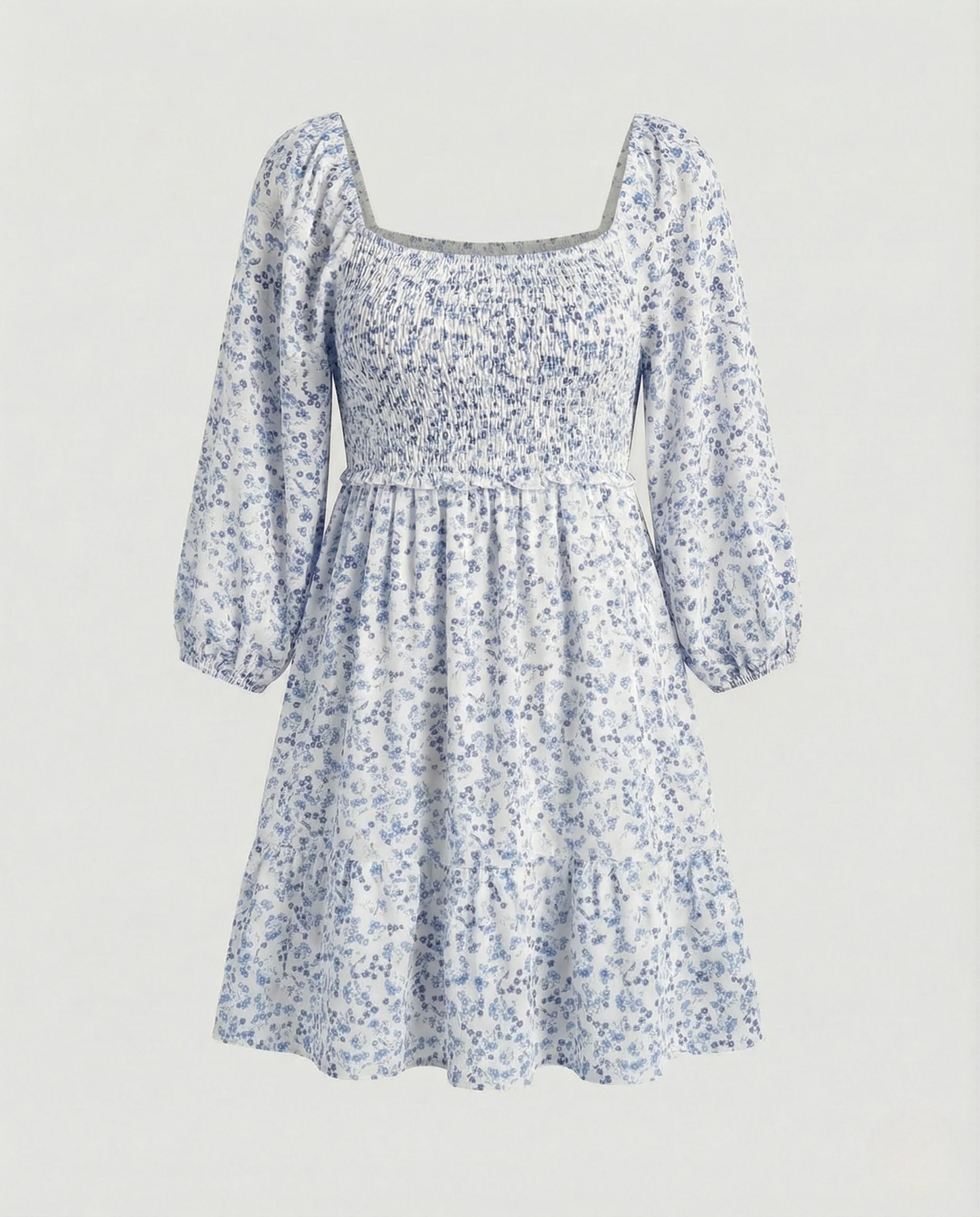 Freizeitkleid Damen Smock Minikleid - Image 6