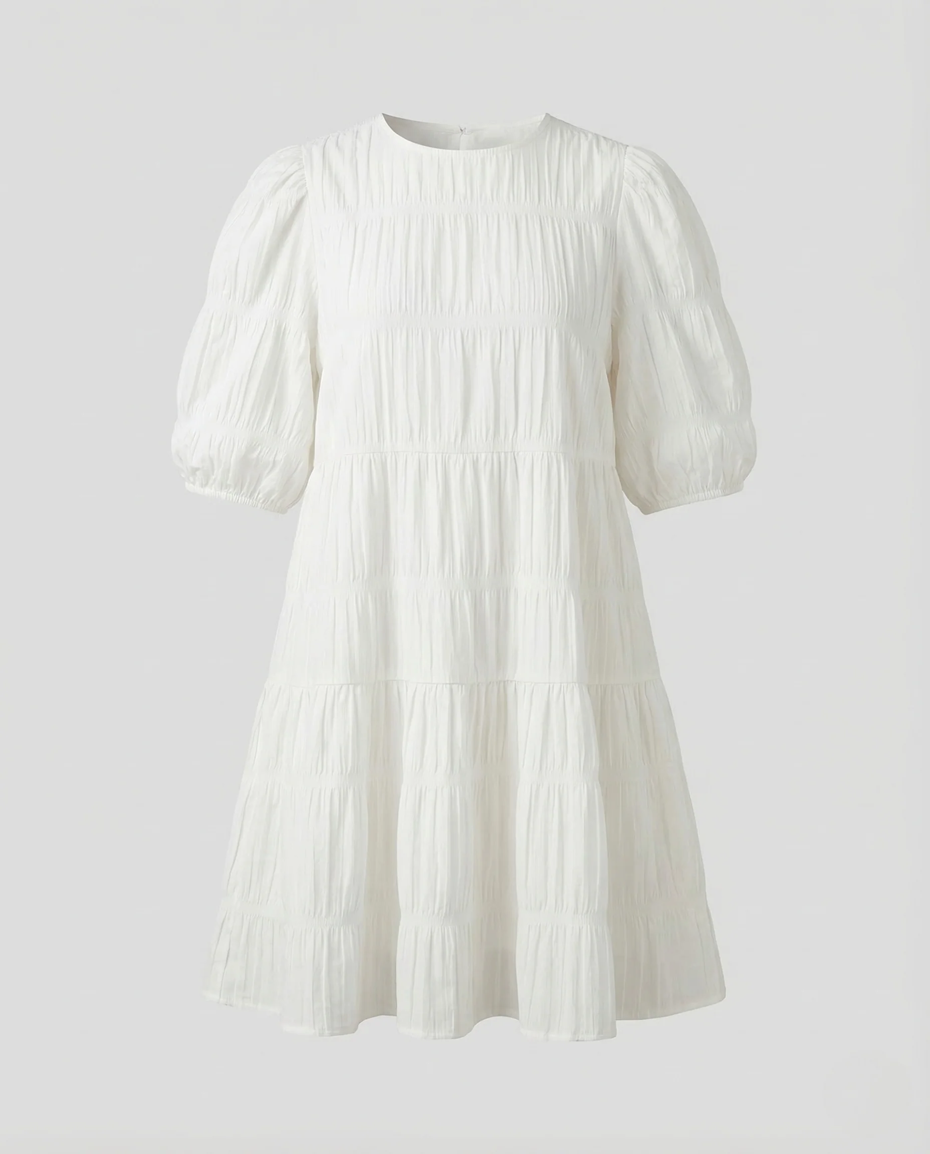 Damen Babydoll Stufenkleid Puffärmel - Image 5