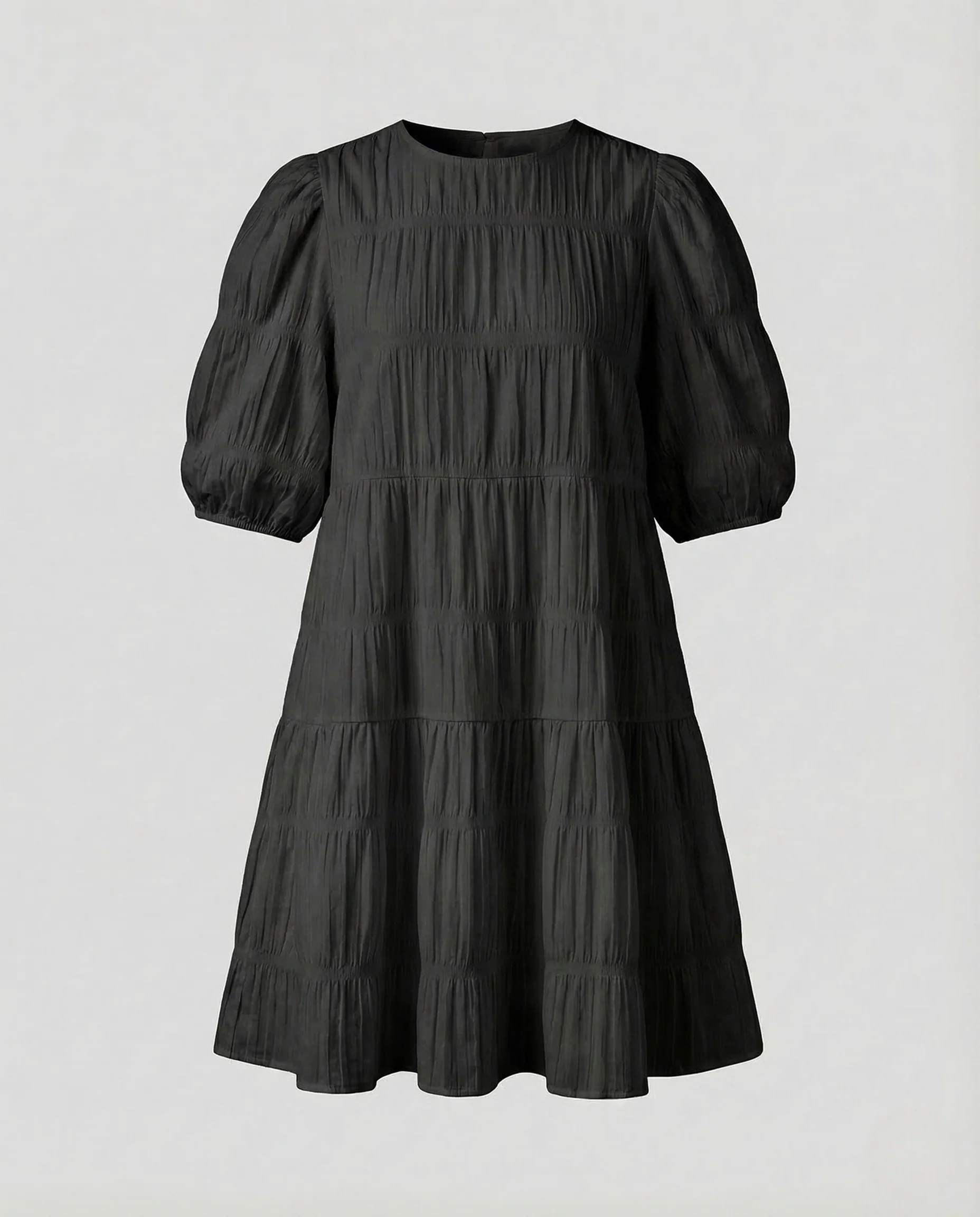 Damen Babydoll Stufenkleid Puffärmel - Image 6