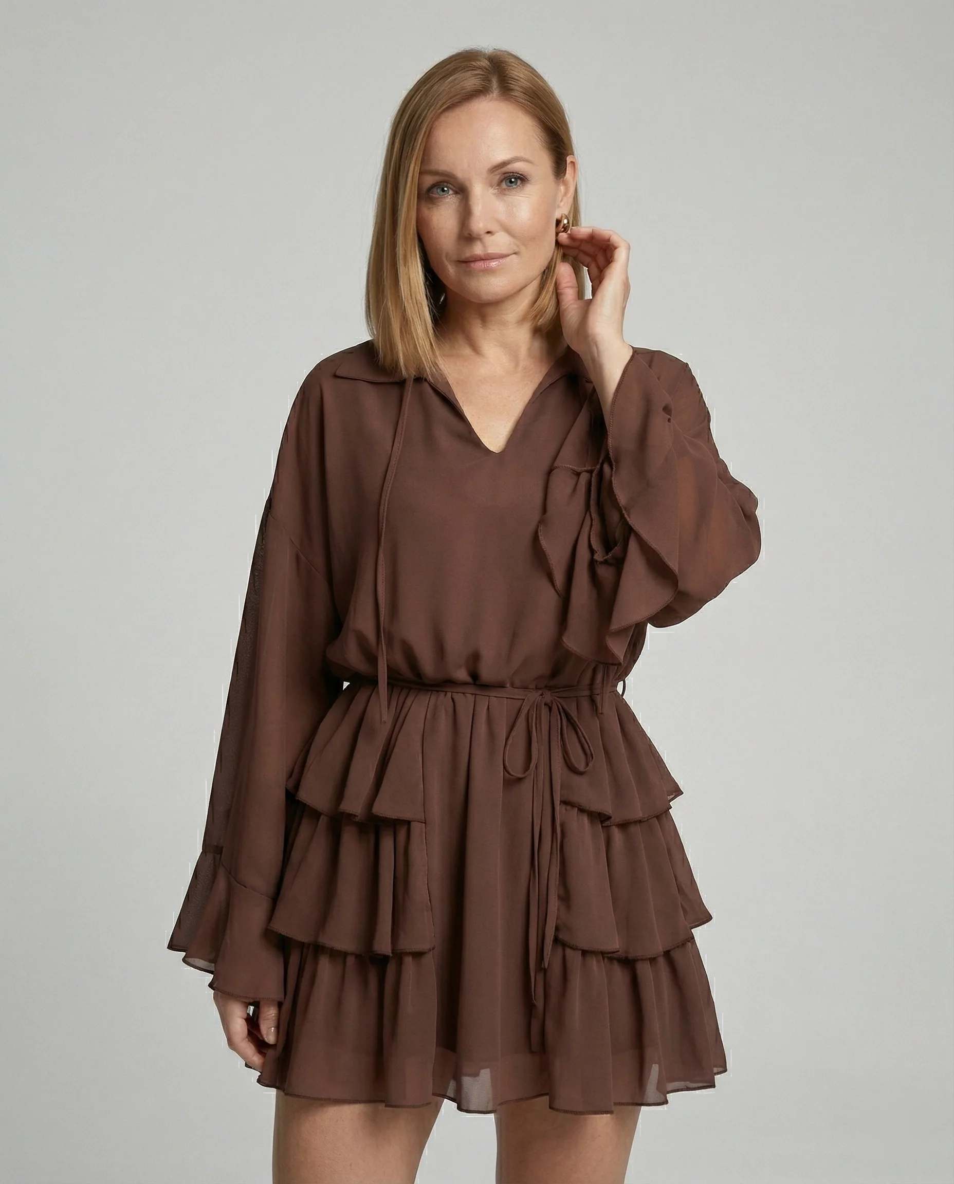 Freizeitkleid Damen Stufenkleid Kurz - Image 2