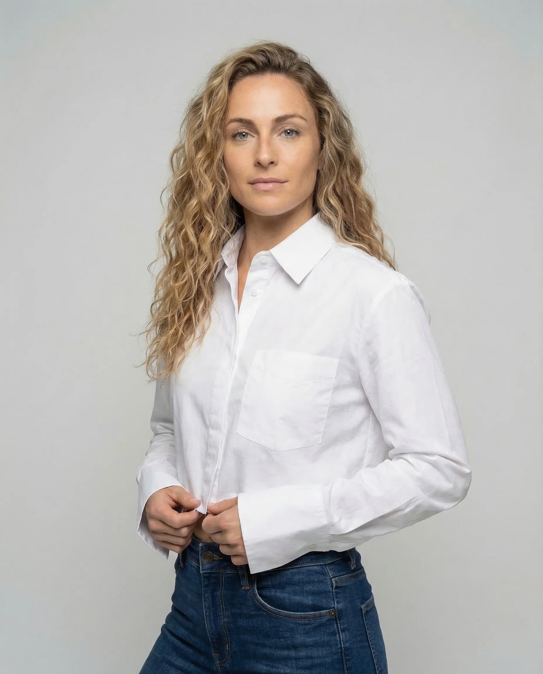 Damen Hemd Kurz Tailliert - Image 2