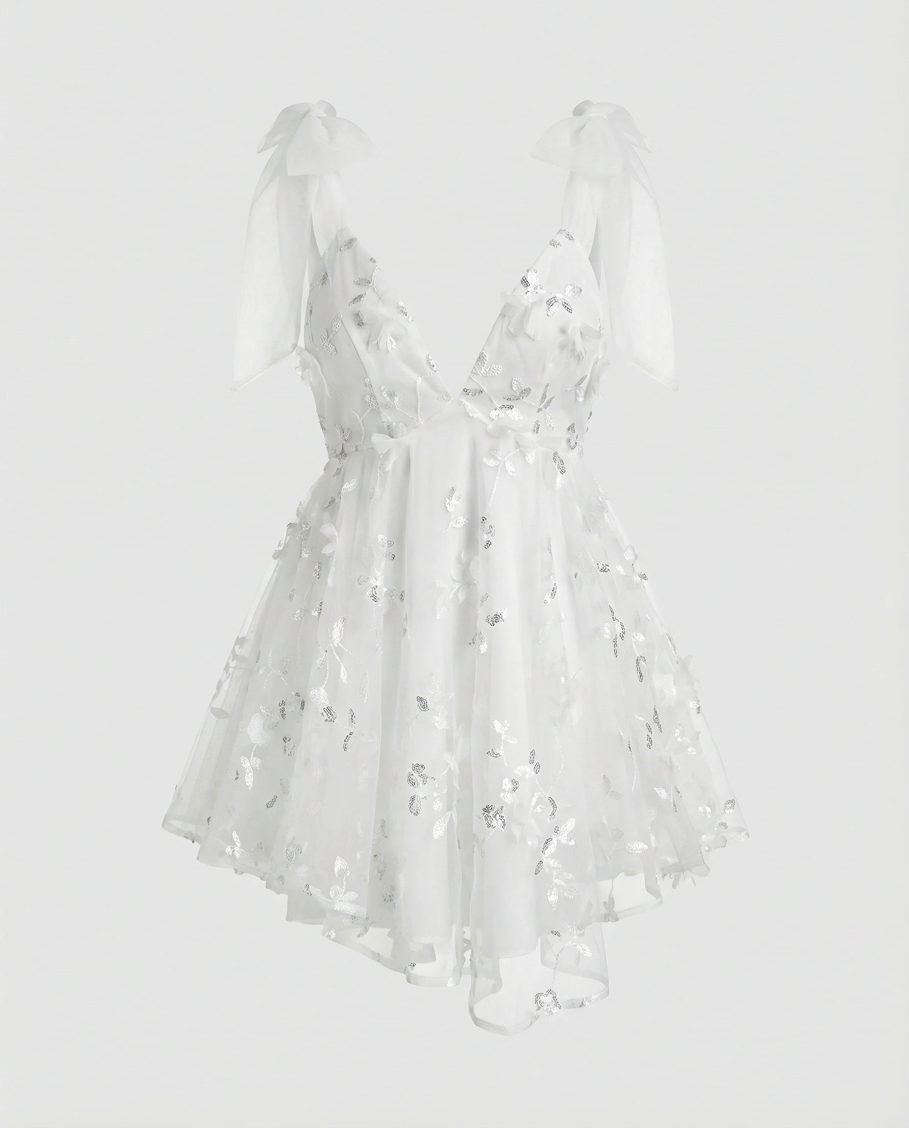 Damen Tüll Minikleid mit 3D-Blumen - Image 5