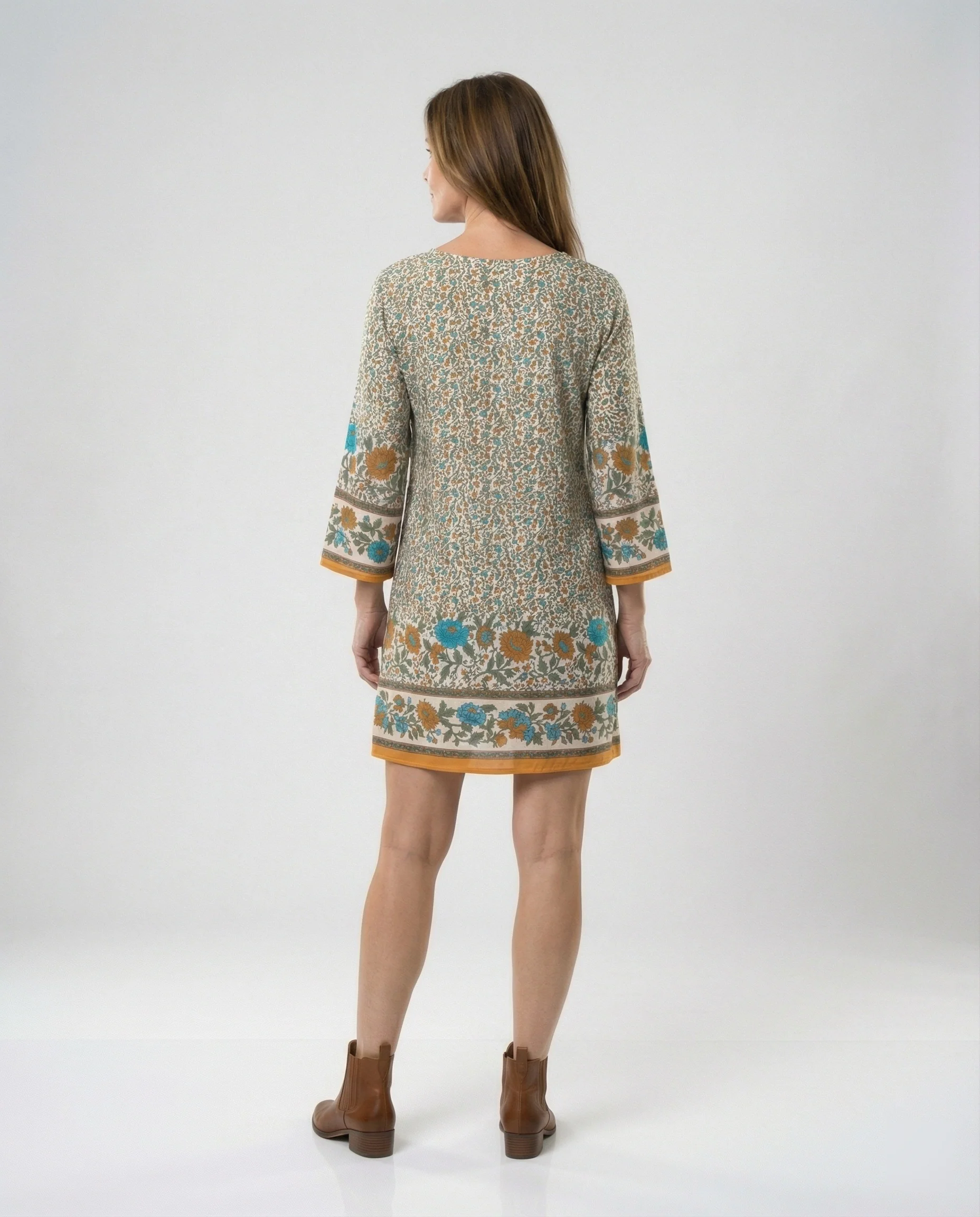 Kurzes Tunika Kleid Damen Floral - Image 11