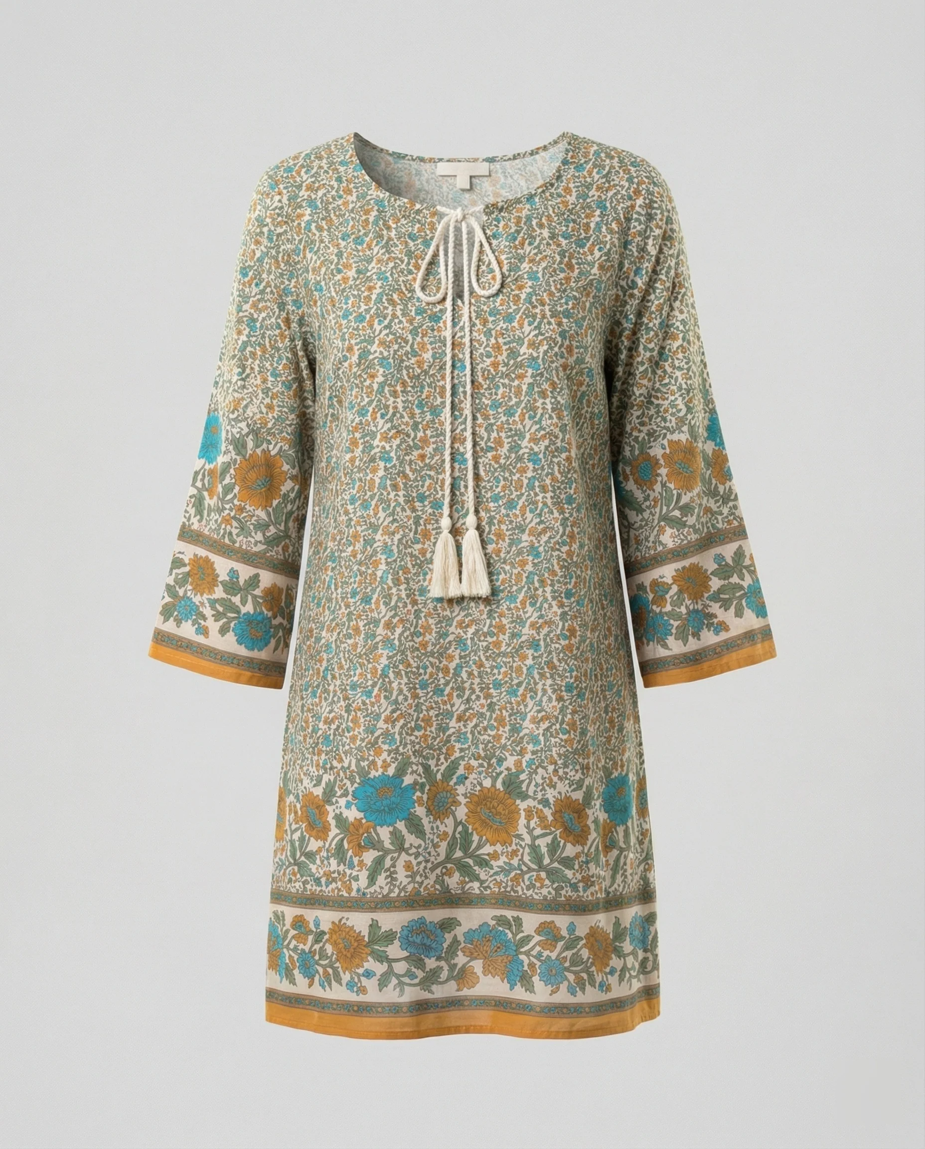 Kurzes Tunika Kleid Damen Floral - Image 5