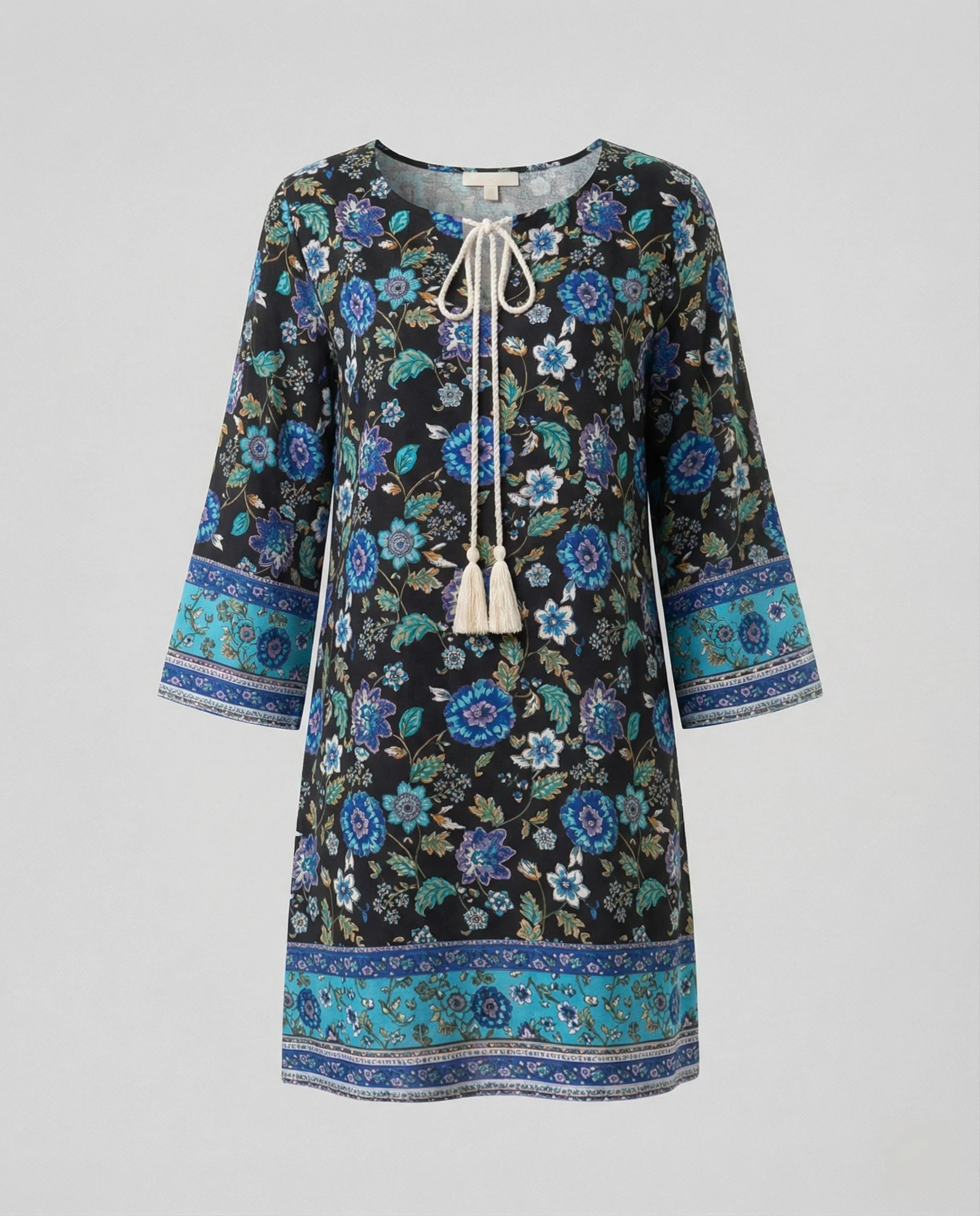 Kurzes Tunika Kleid Damen Floral - Image 7