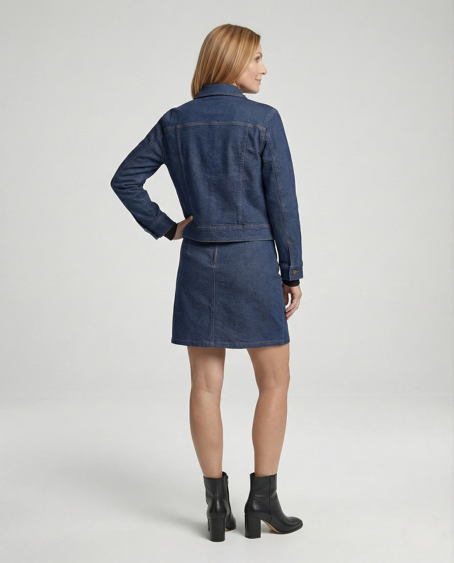 Zweiteiler Damen Denim Minirock Set - Image 3