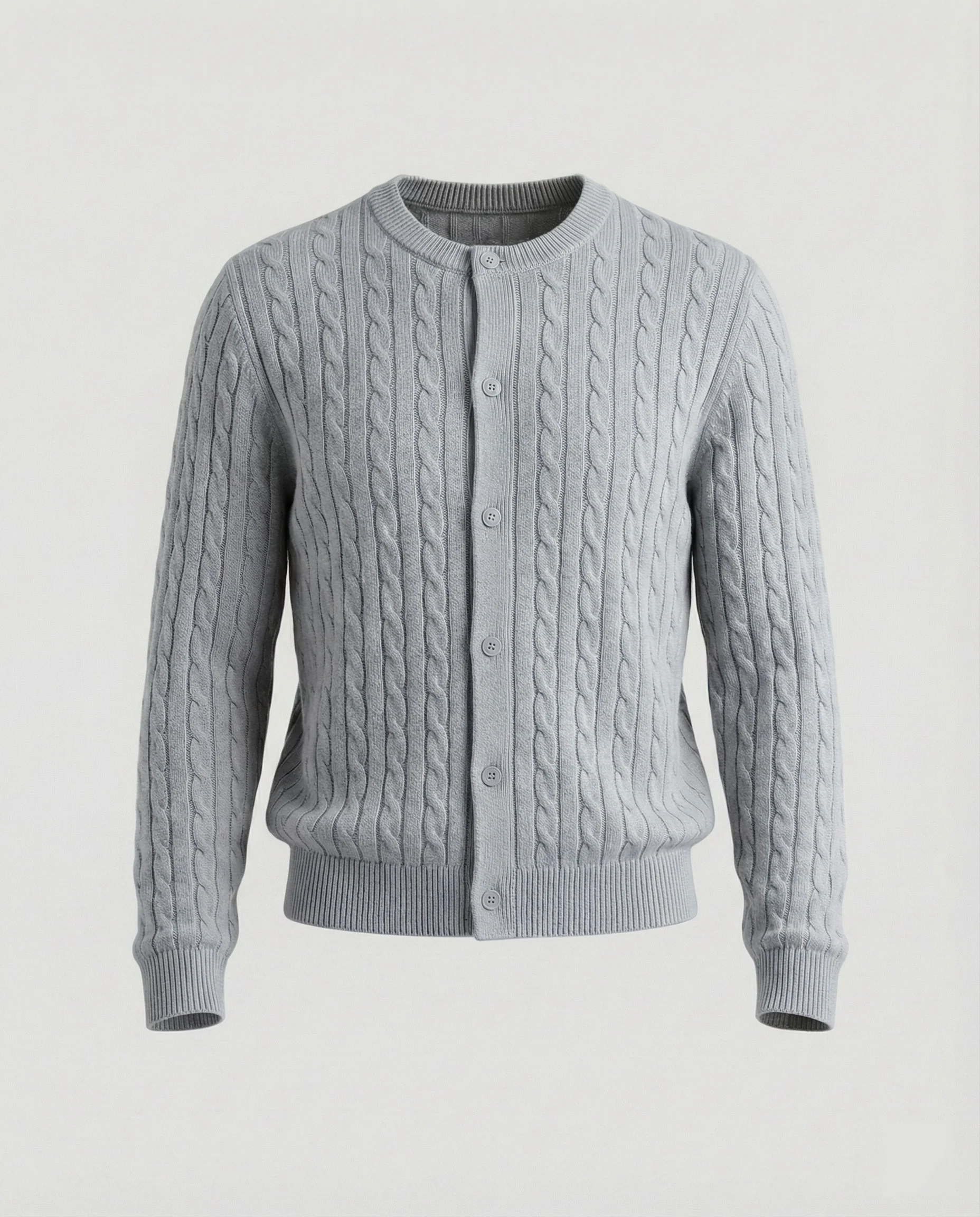 Damen kurzes Zopfmuster-Cardigan mit Rundhalsausschnitt und minimalistischer Knopfleiste Heidi-Mode - Image 10