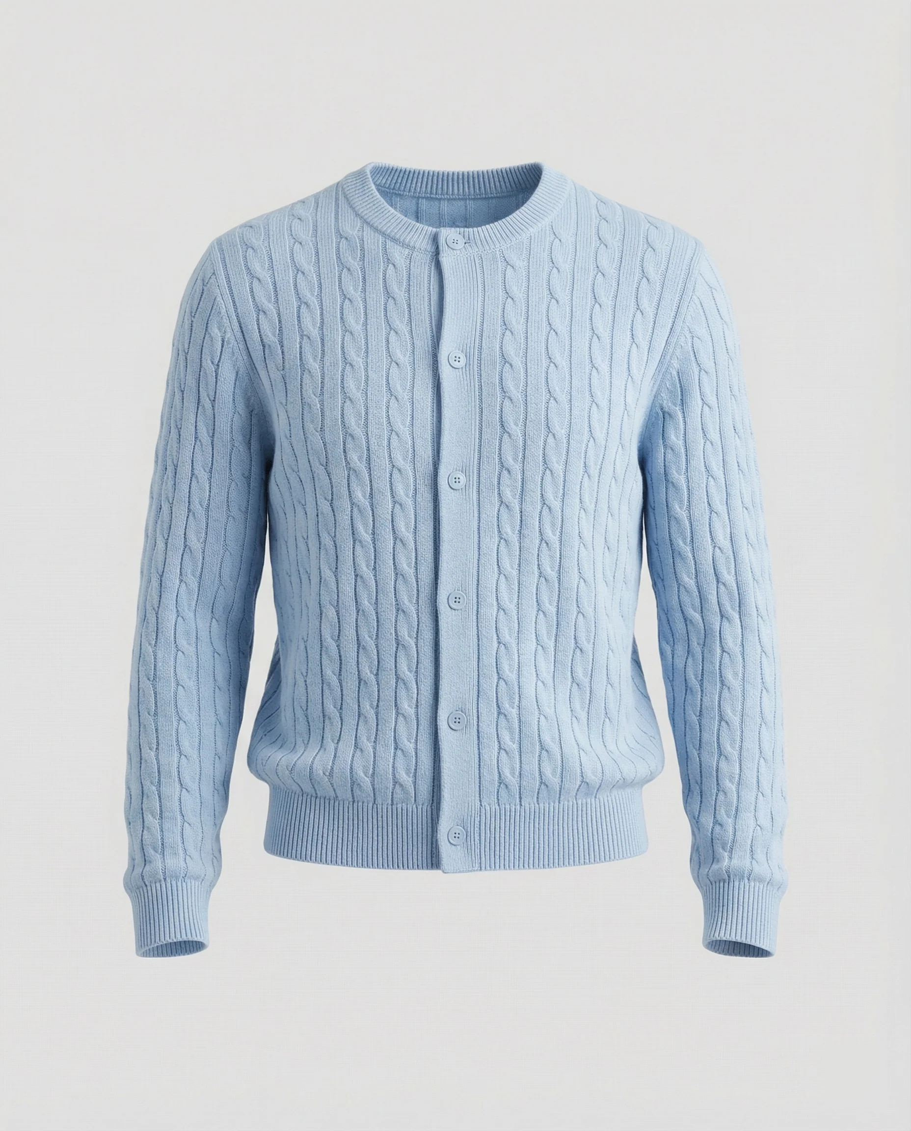 Damen kurzes Zopfmuster-Cardigan mit Rundhalsausschnitt und minimalistischer Knopfleiste Heidi-Mode - Image 5