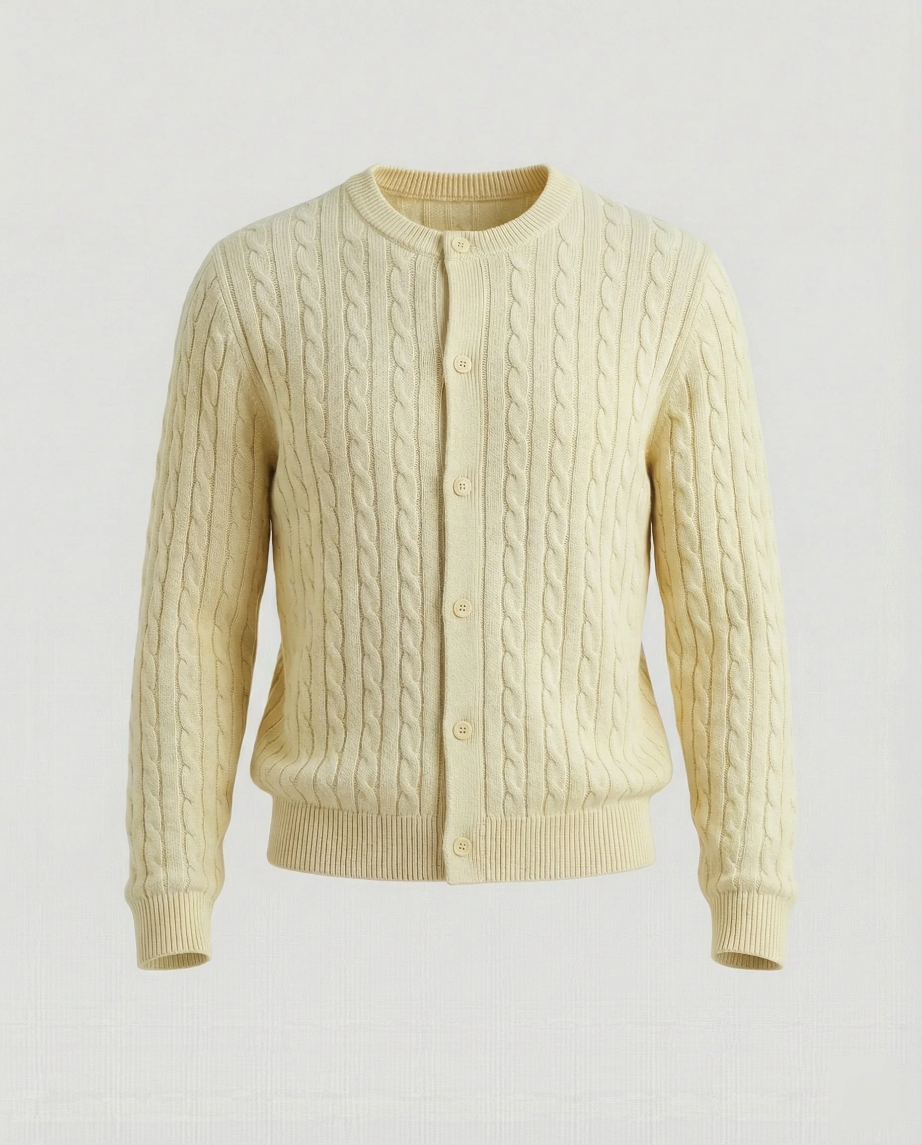 Damen kurzes Zopfmuster-Cardigan mit Rundhalsausschnitt und minimalistischer Knopfleiste Heidi-Mode - Image 7