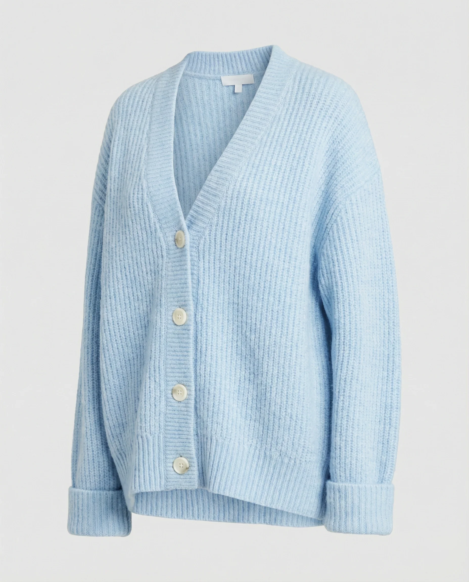 Kurzgeschnittener Cropped-Cardigan mit breiten Rippen, überschnittener Schulter und markanter Knopfleiste Heidi-Mode - Image 5