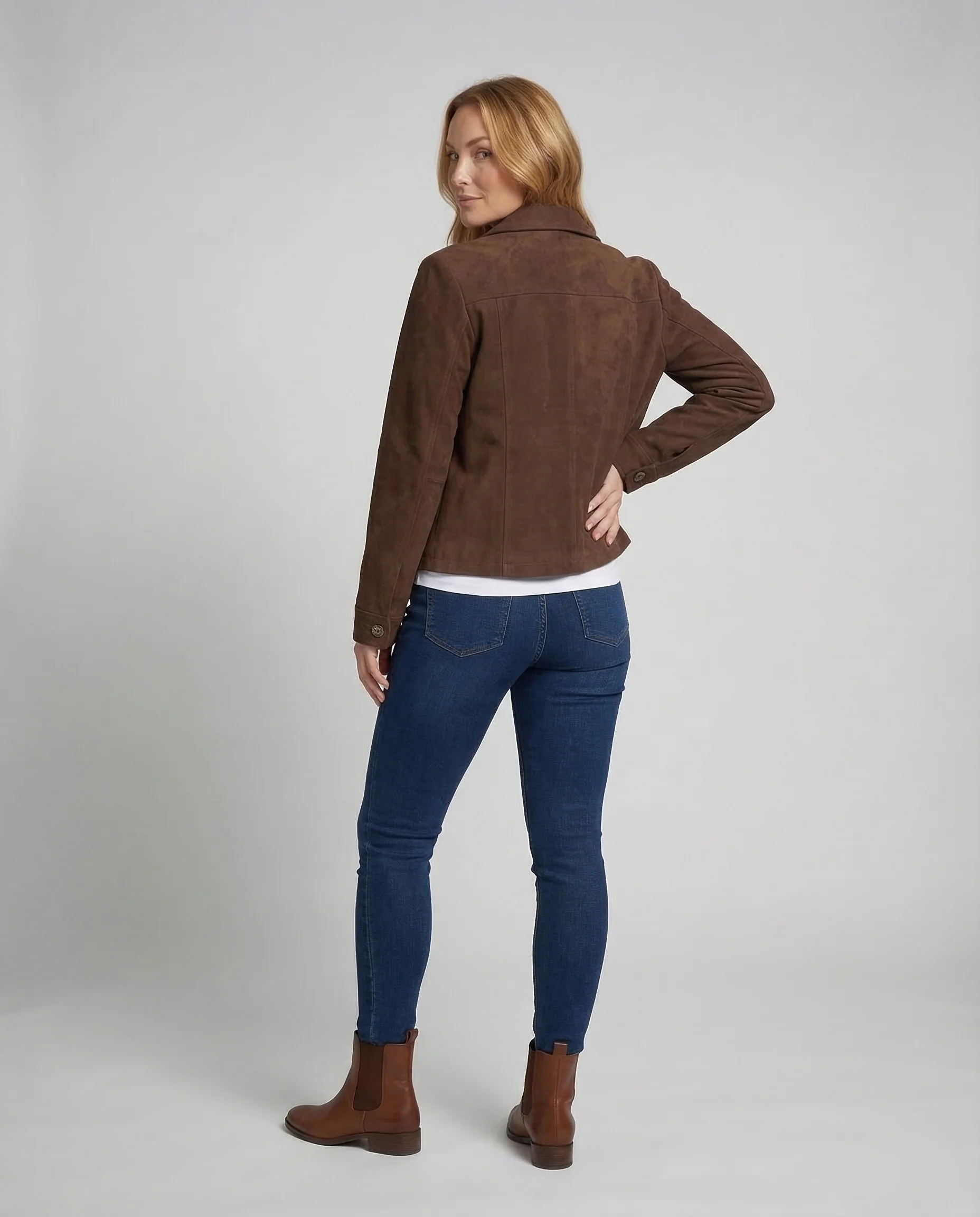 Damen Veloursjacke Kurz Weit - Image 4