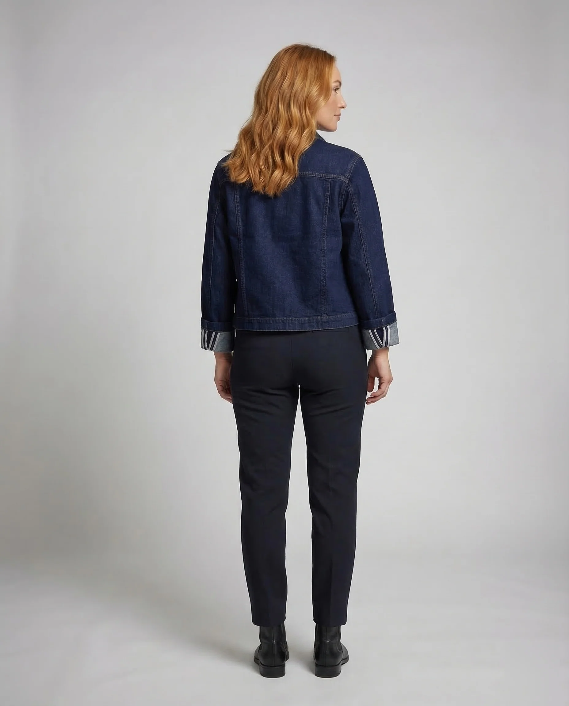 Damen Worker Jeansjacke Cropped - Image 4