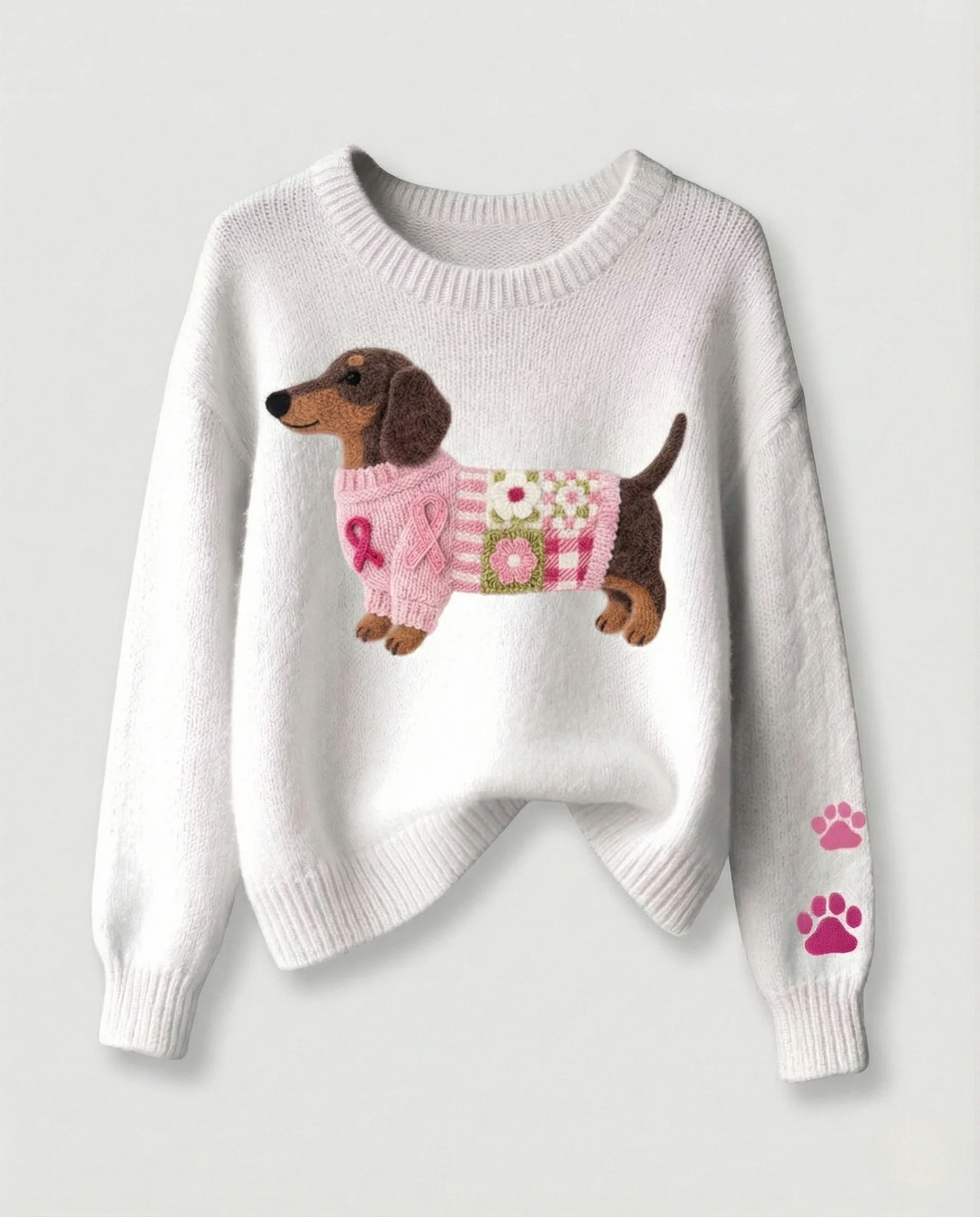 Damen Strickpullover mit Dackel-Applikation - Image 6