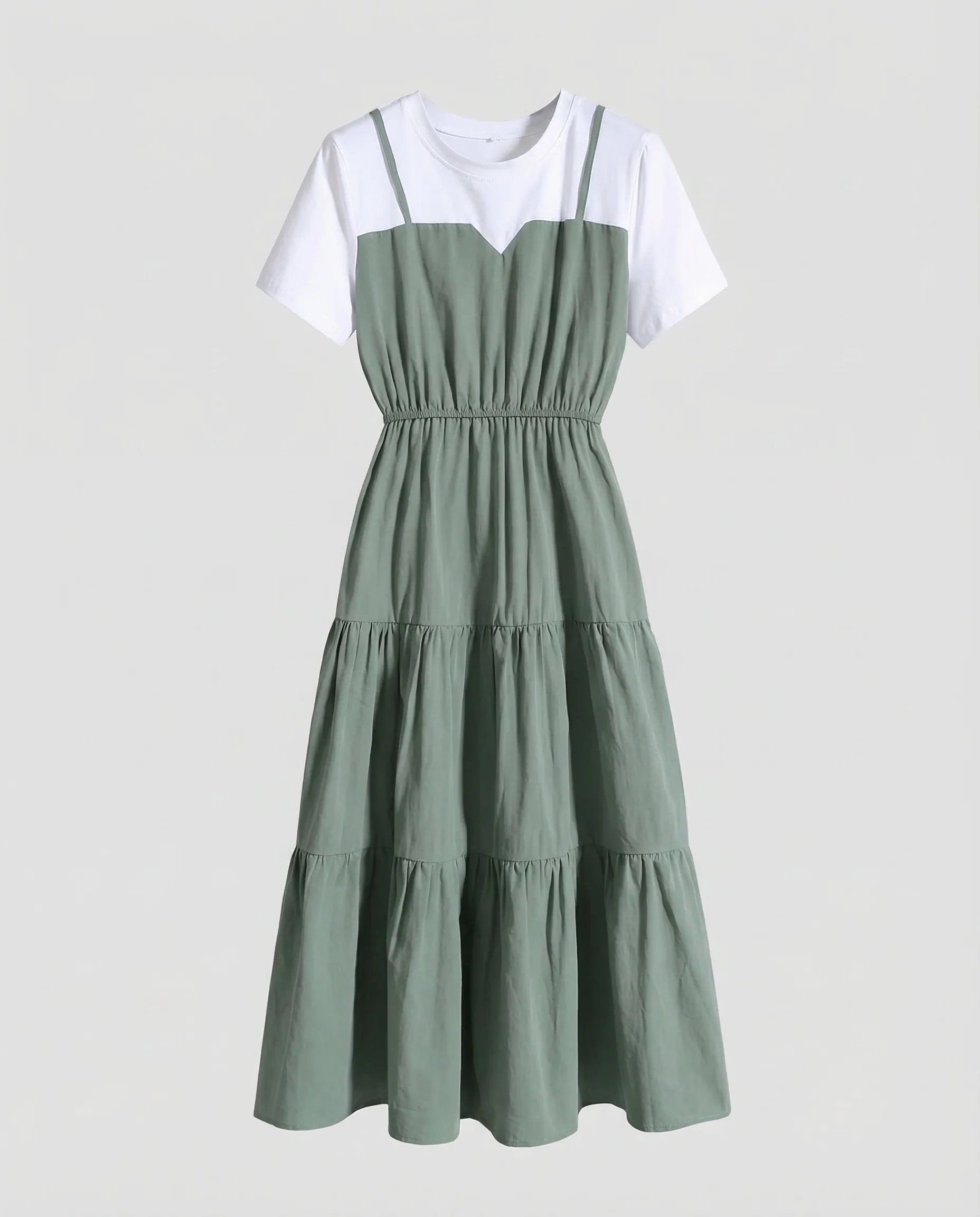 Damen Midikleid Layer Volant - Image 5