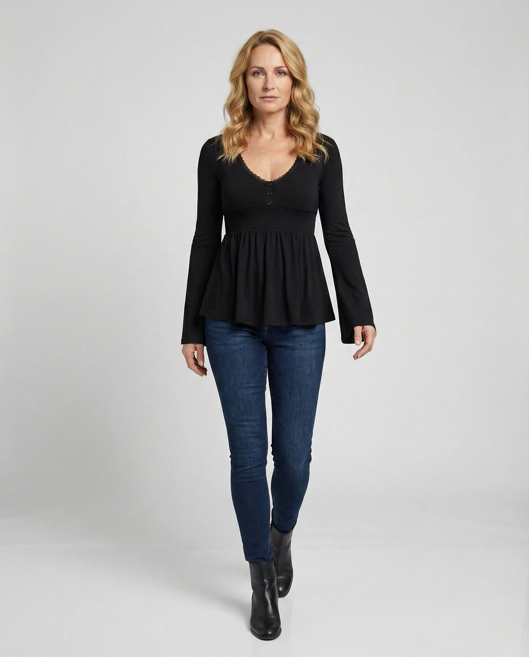Tunika Damen Langarm Boho - Image 2