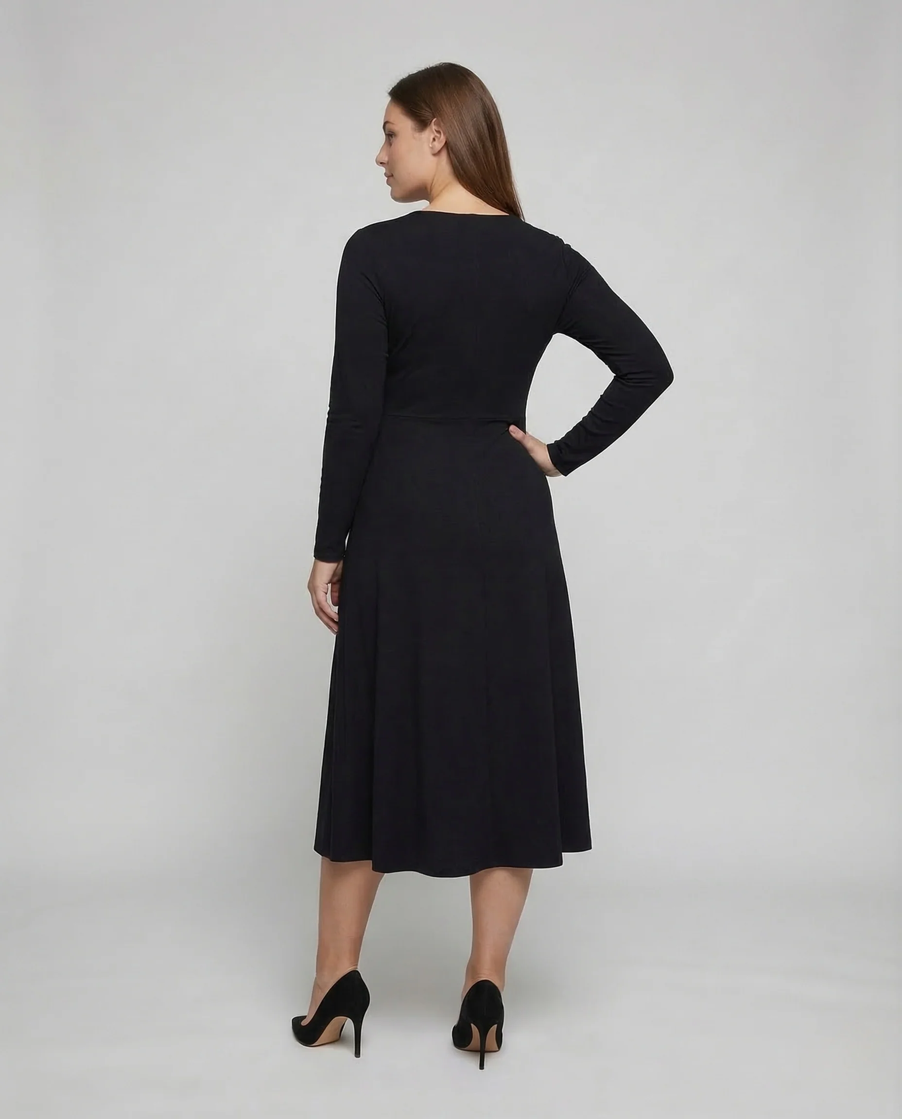 Damen Jerseykleid Langarm Twist - Image 4