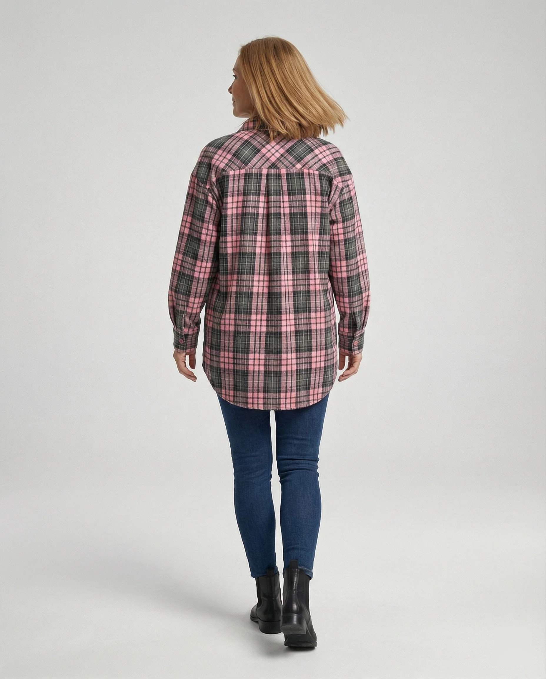 Damen Hemdjacke Flanell lang - Image 11