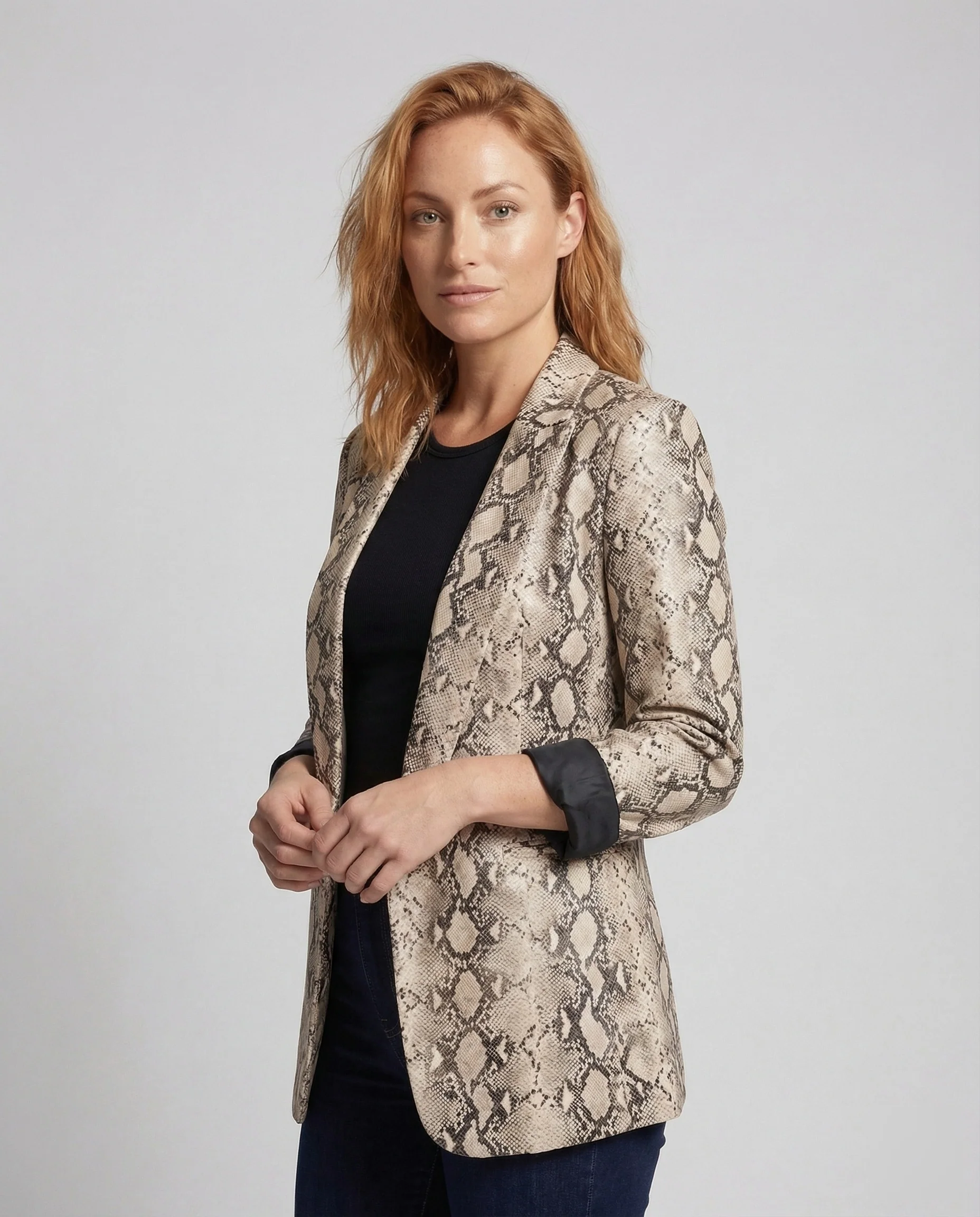Damen Oversize Blazer Schlangenprint - Image 2