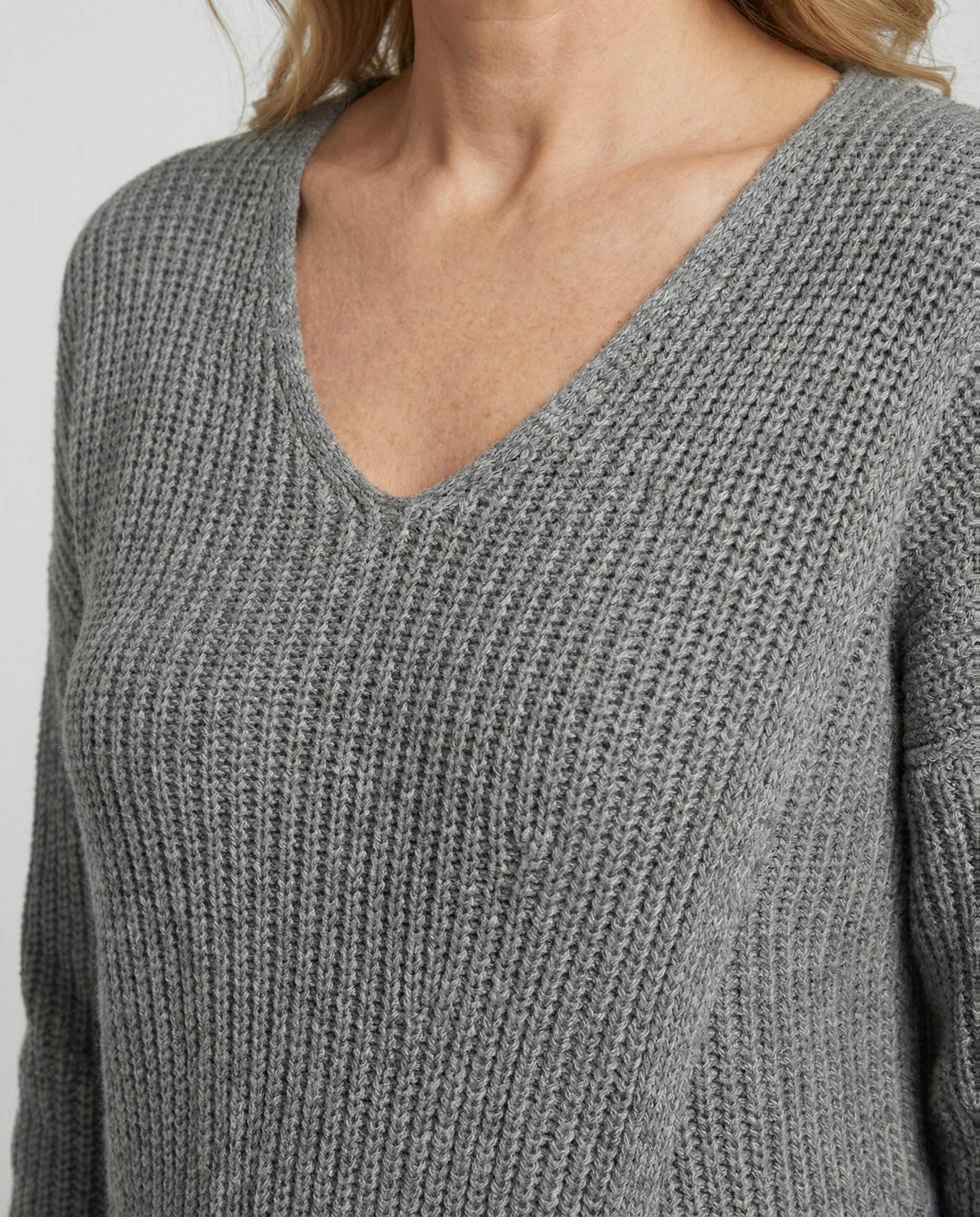Damen Langer Strickpullover mit Wickelfront - Image 4