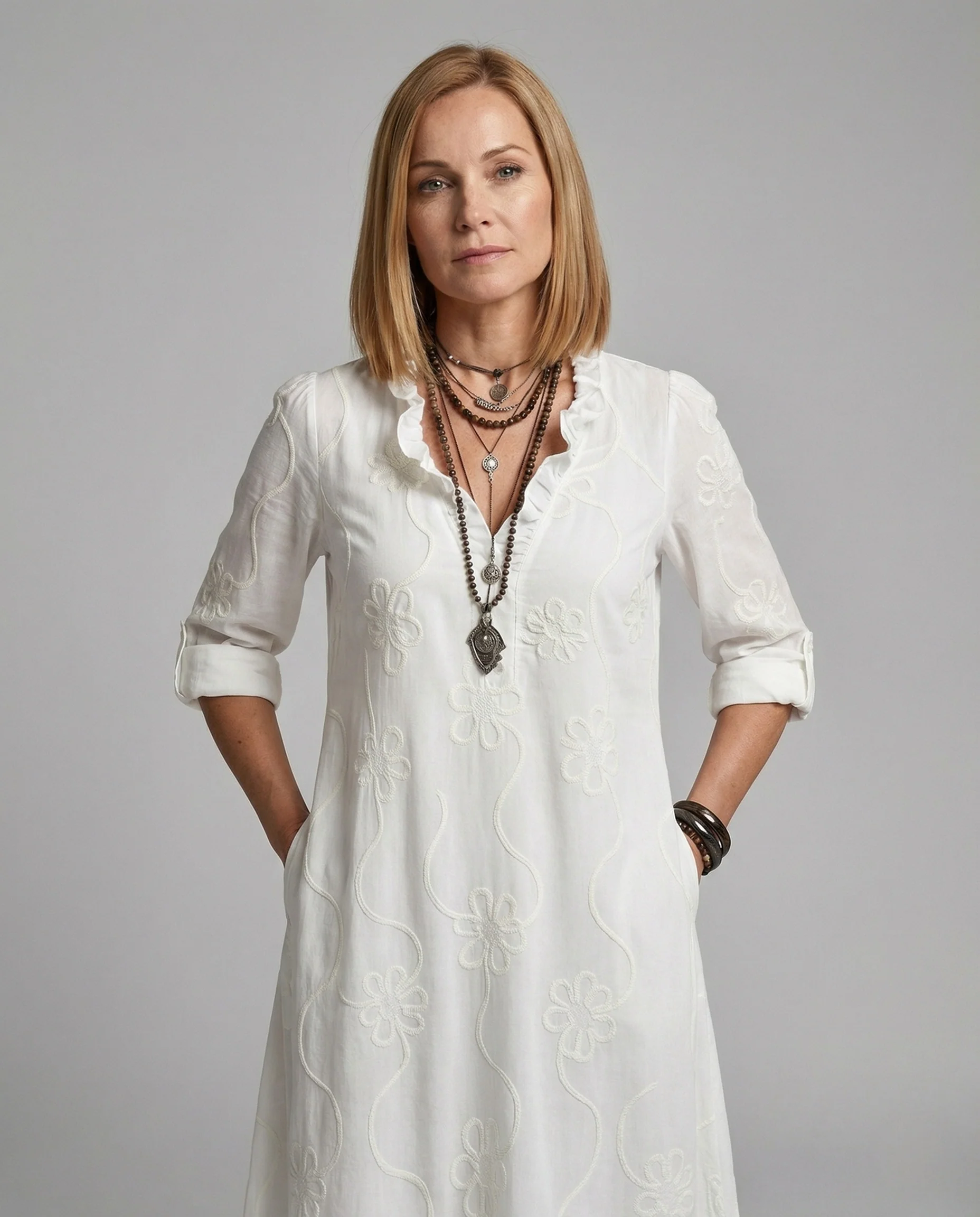 Damen Maxikleid Sommer Stickerei - Image 2
