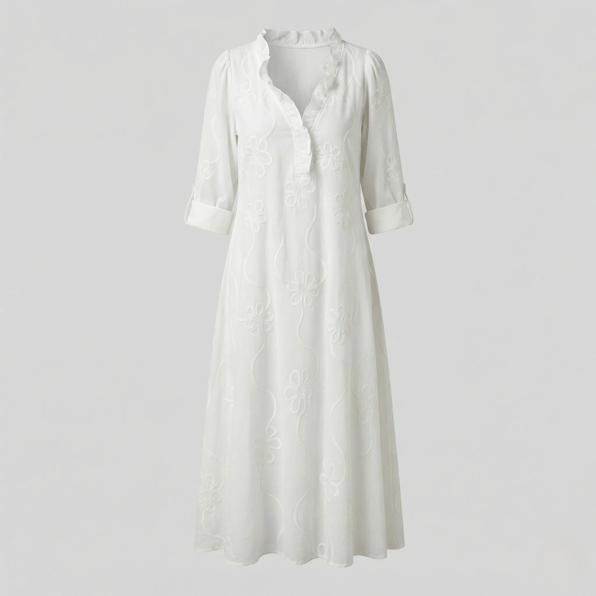 Damen Maxikleid Sommer Stickerei - Image 5