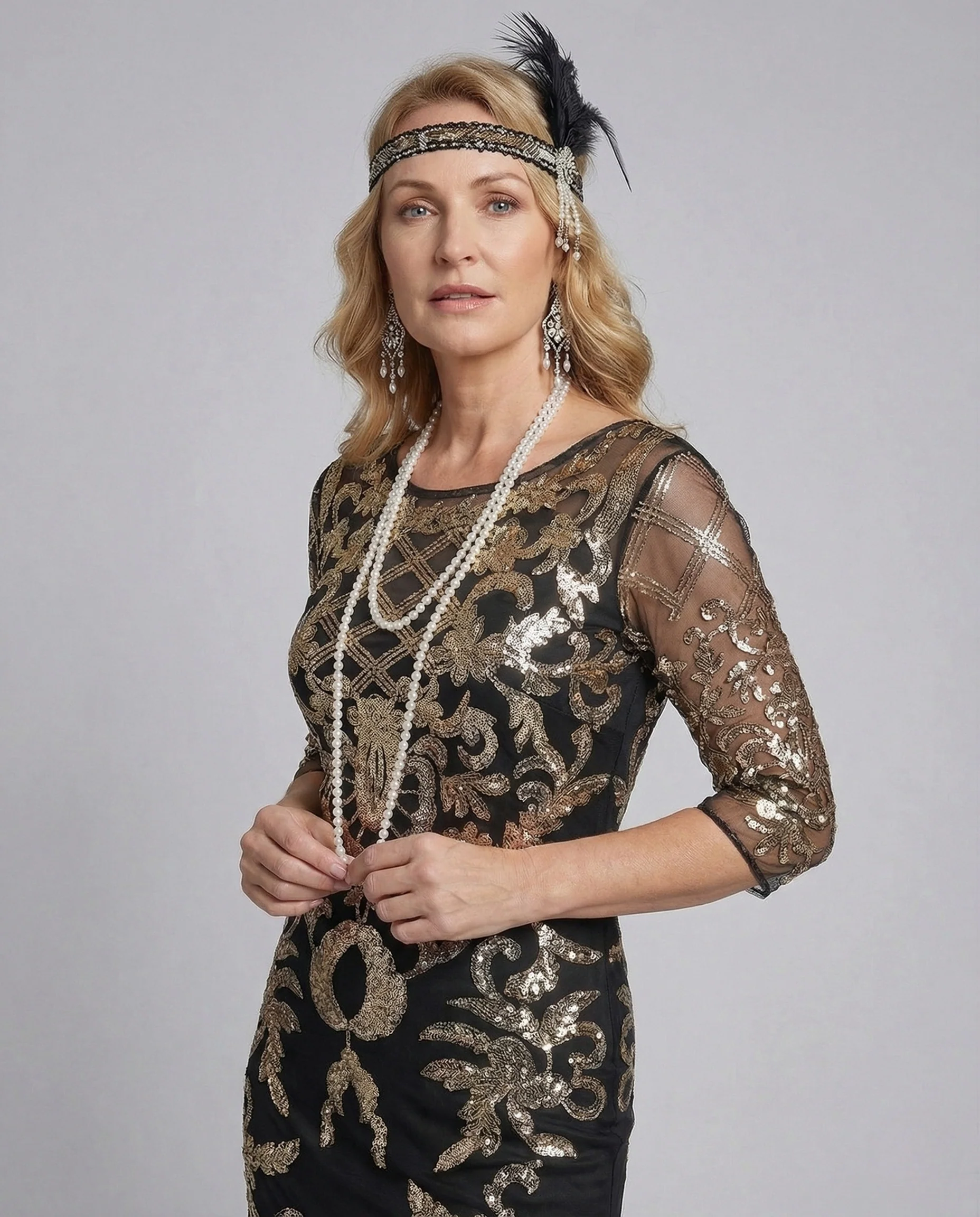 Damen Besticktes Abendkleid mit Mesh und Stickerei - Image 2