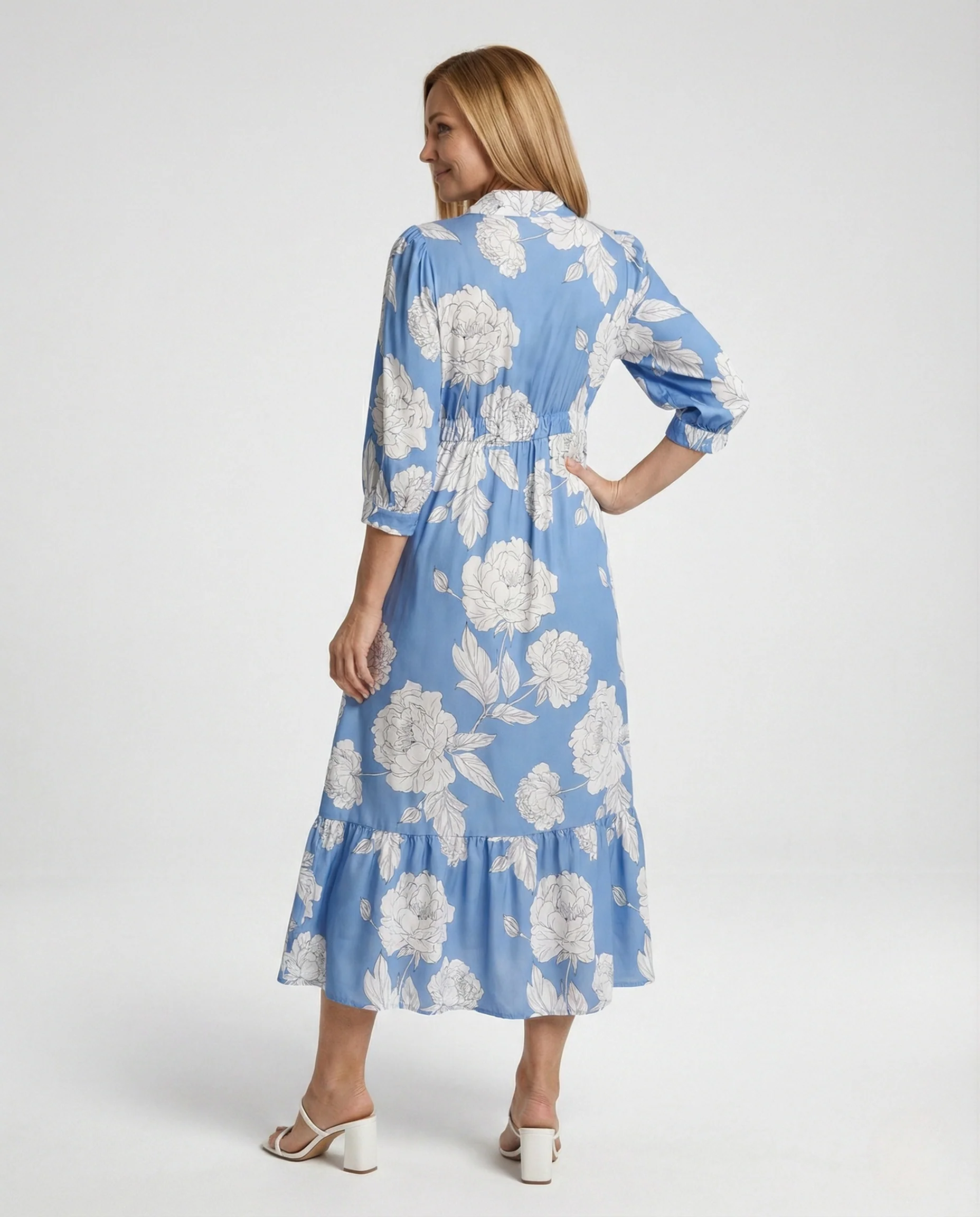 Damen Maxikleid Blusenkleid lang - Image 4