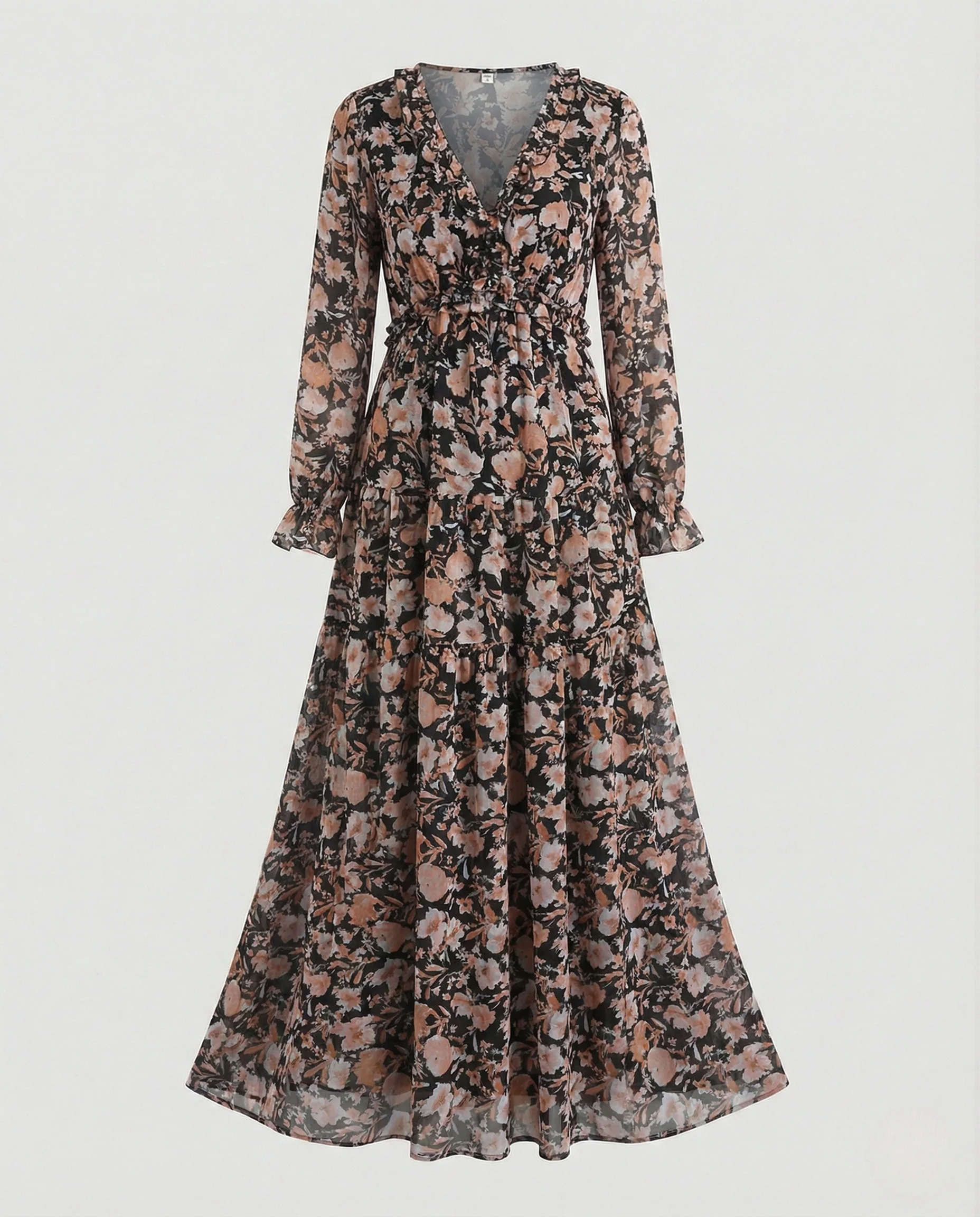 Damen Maxikleid Sommer floral mit Gürtel - Image 7