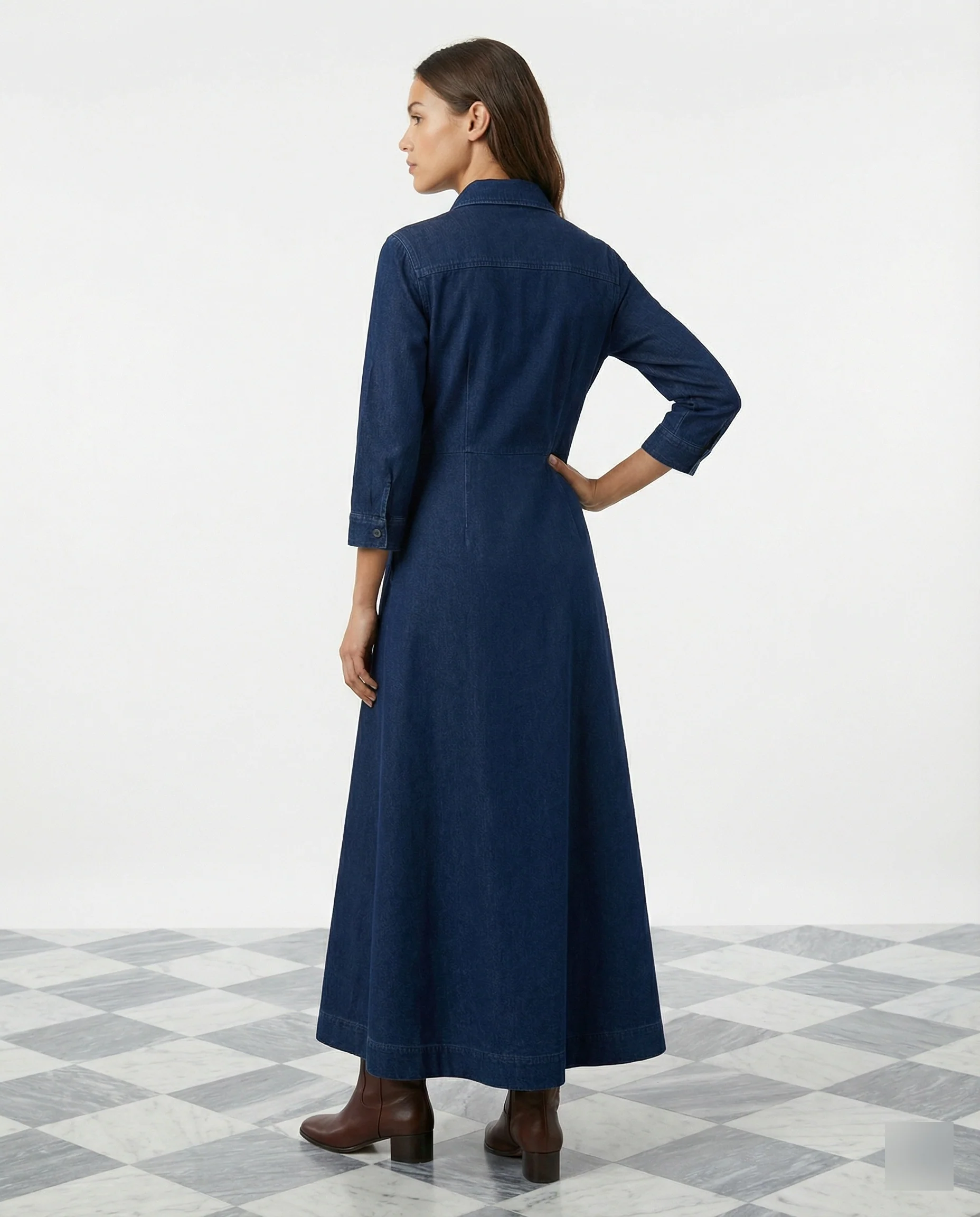 Hemdblusenkleid Damen mit Taillierung - Image 2