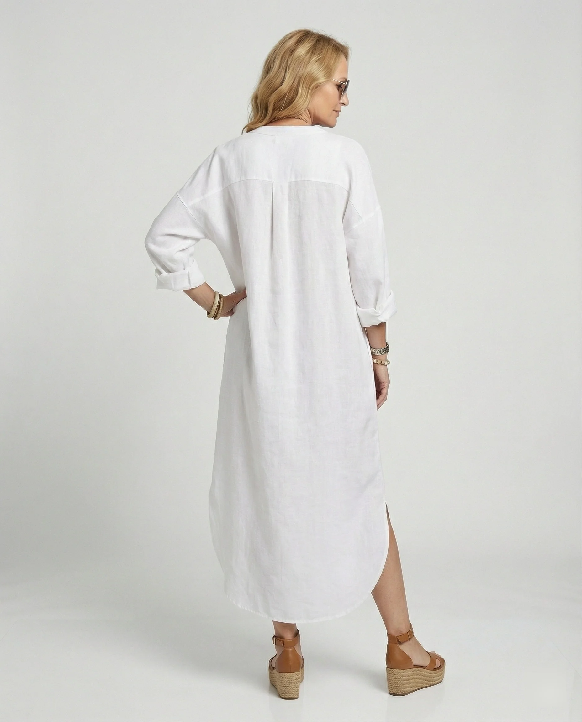 Damen Leinenkleid Kaftan lang - Image 2