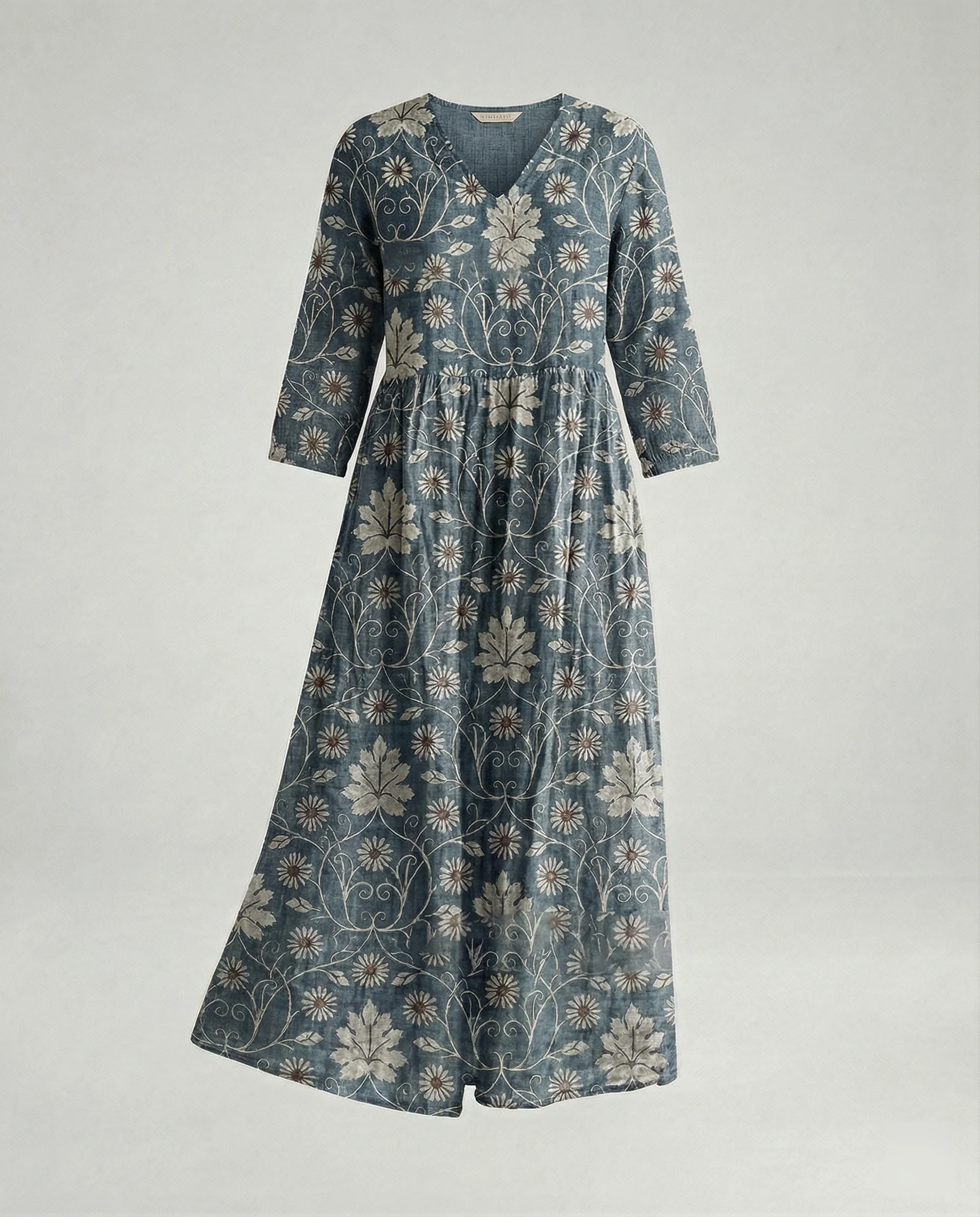 Damen Maxikleid Sommer Leinenoptik V-Ausschnitt - Image 37