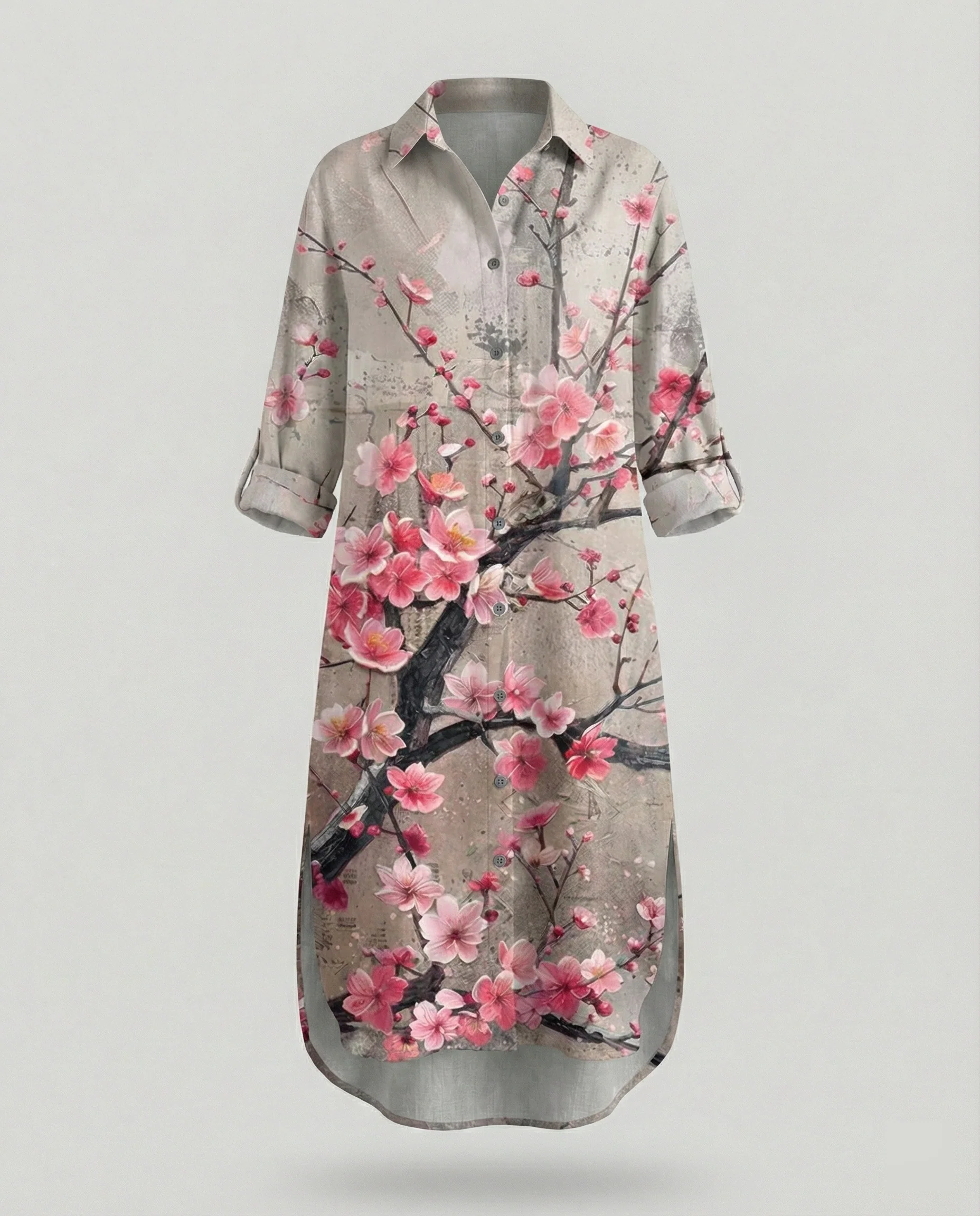 Damen Kaftan Kleid lang Seidenoptik - Image 11