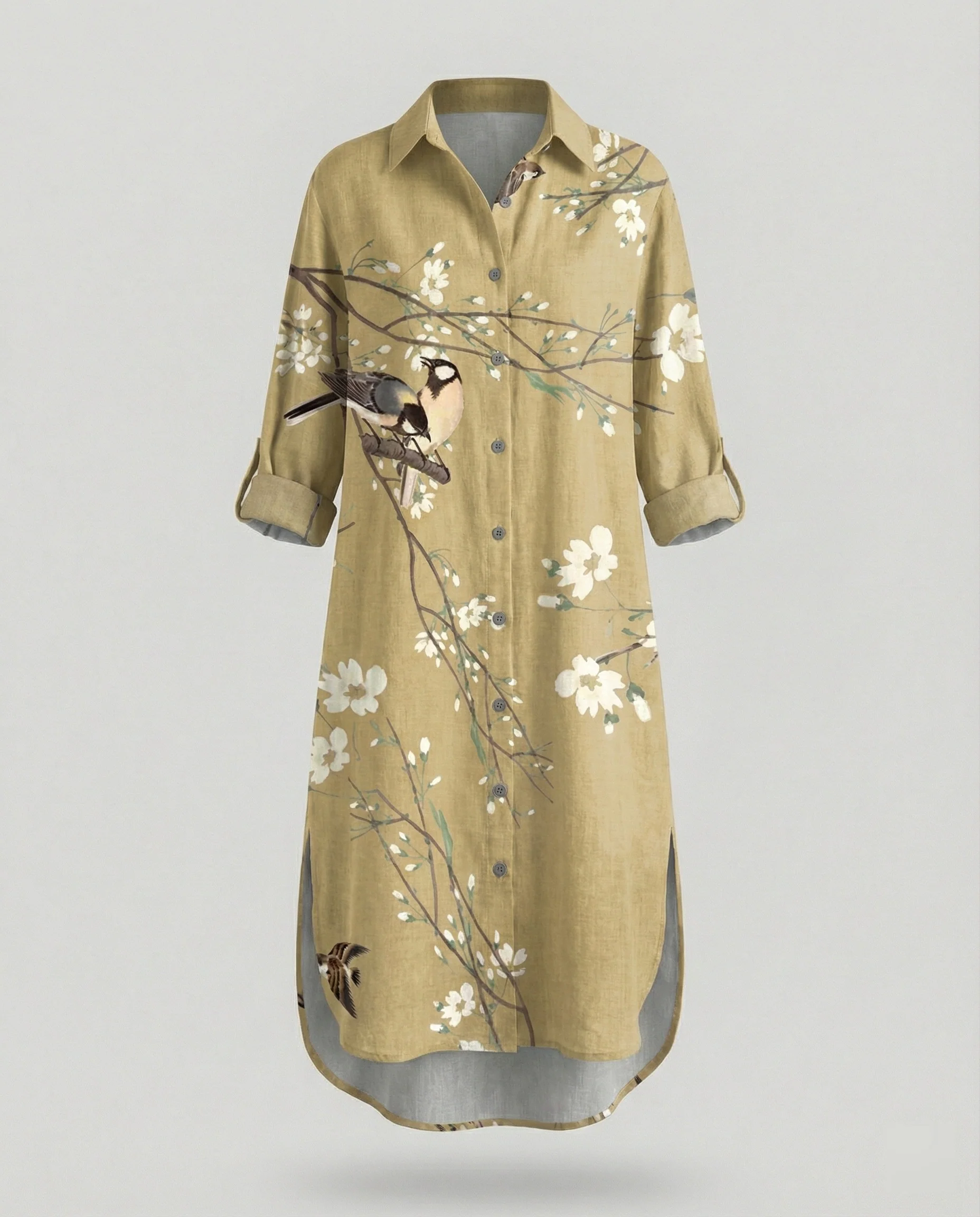 Damen Kaftan Kleid lang Seidenoptik - Image 13