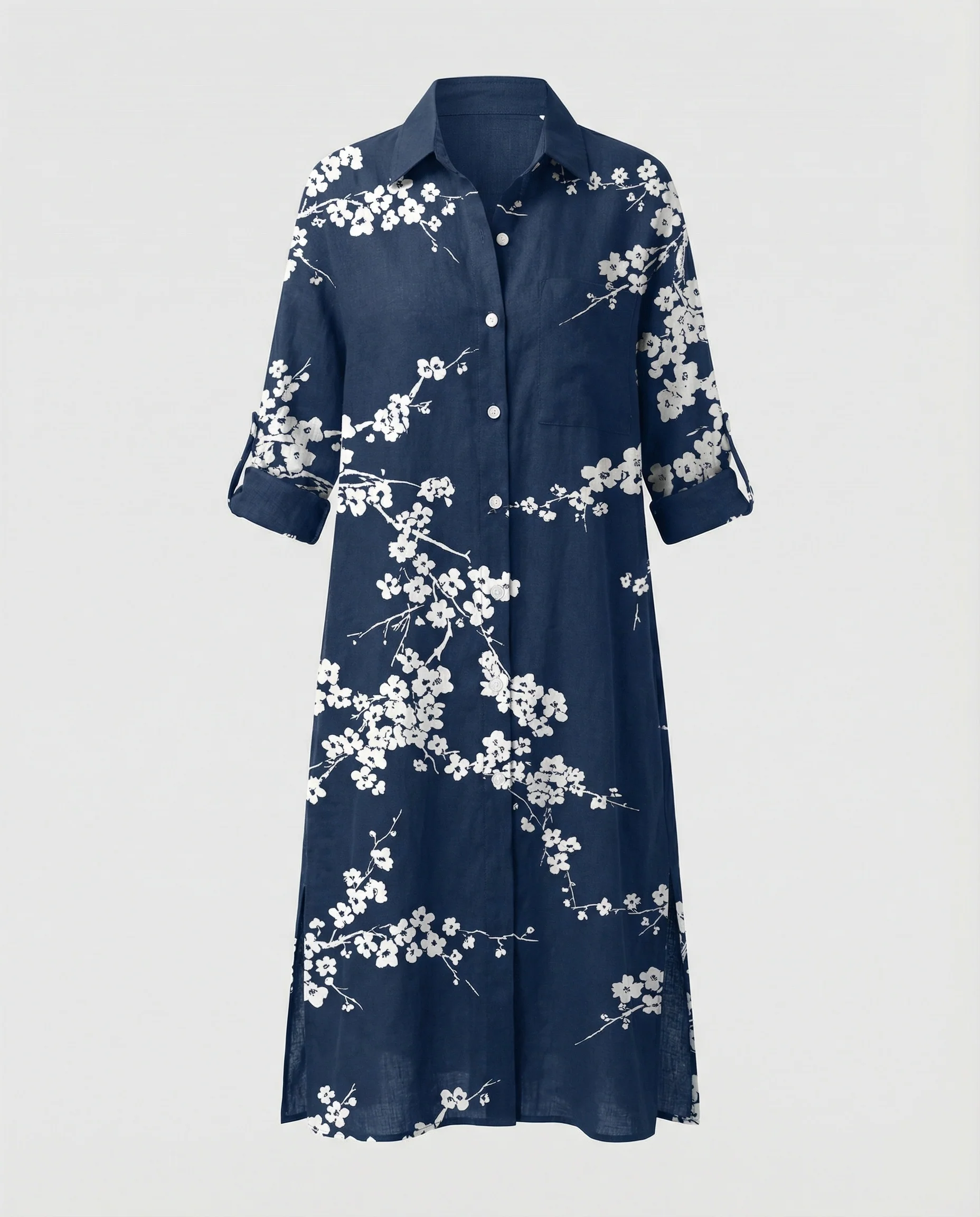 Damen Kaftan Kleid lang Seidenoptik - Image 22