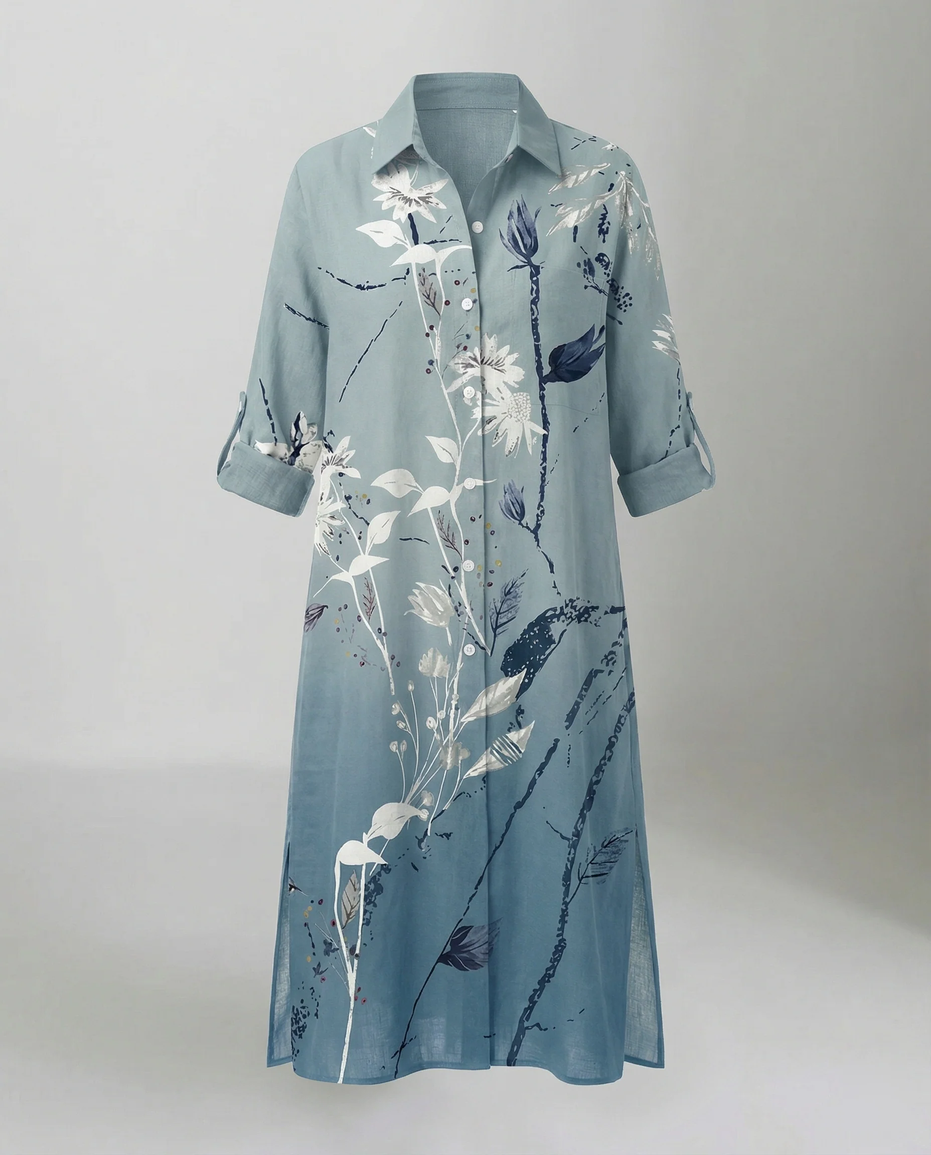 Damen Kaftan Kleid lang Seidenoptik - Image 25