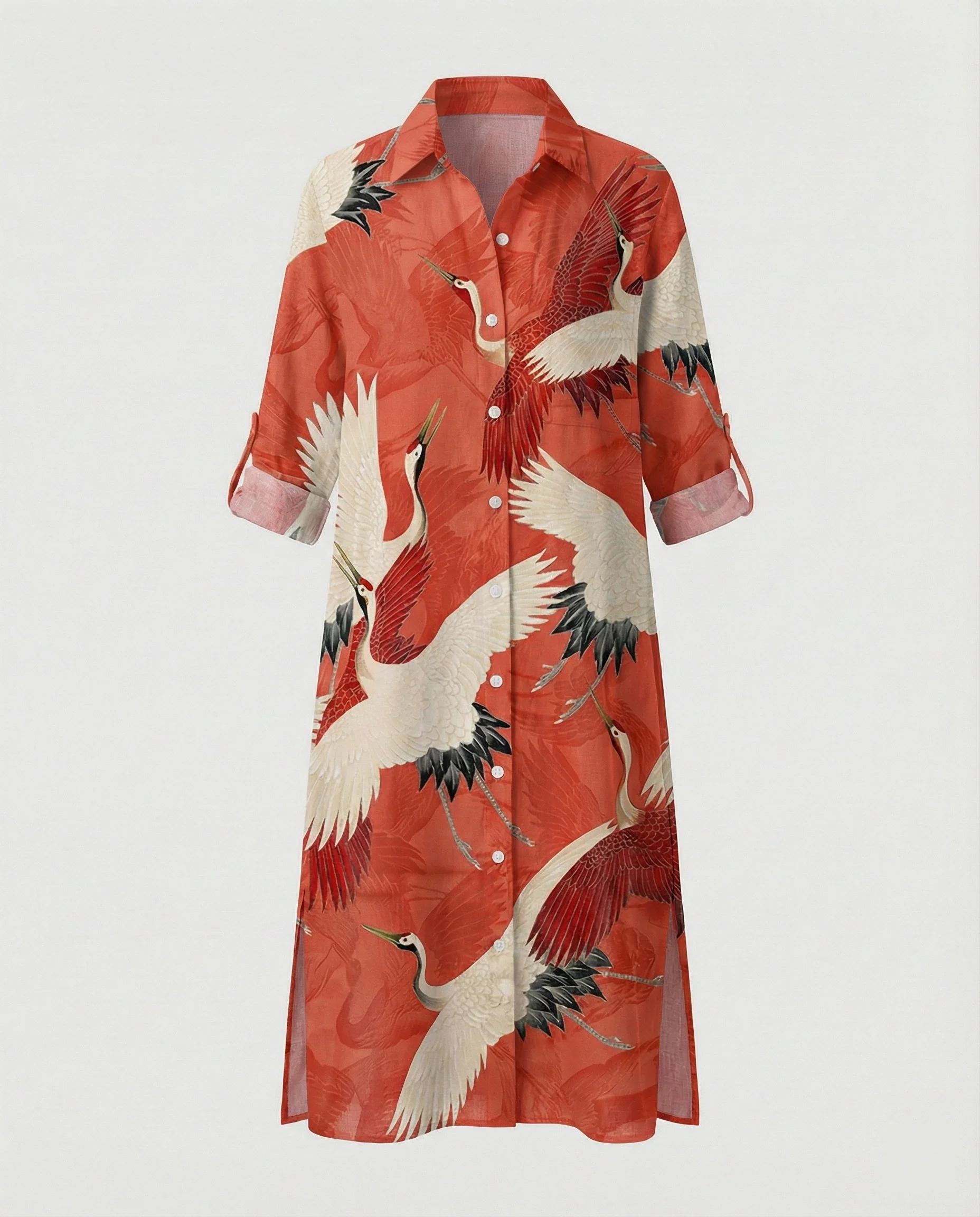 Damen Kaftan Kleid lang Seidenoptik - Image 32