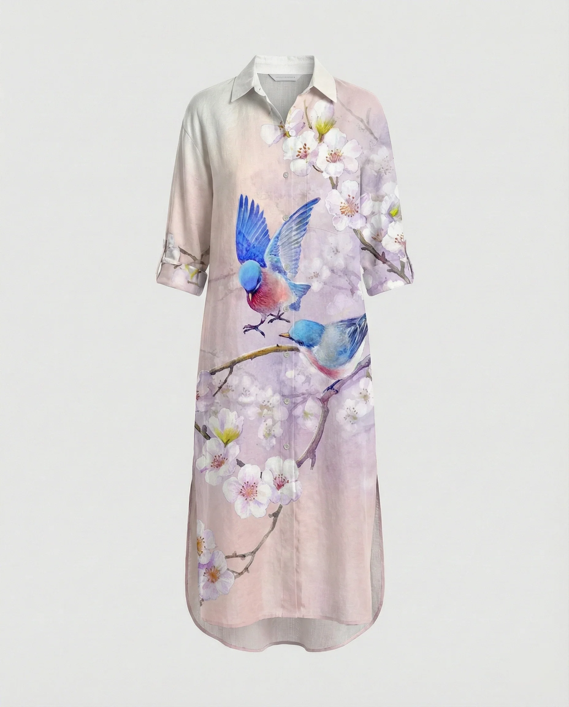Damen Kaftan Kleid lang Seidenoptik - Image 42