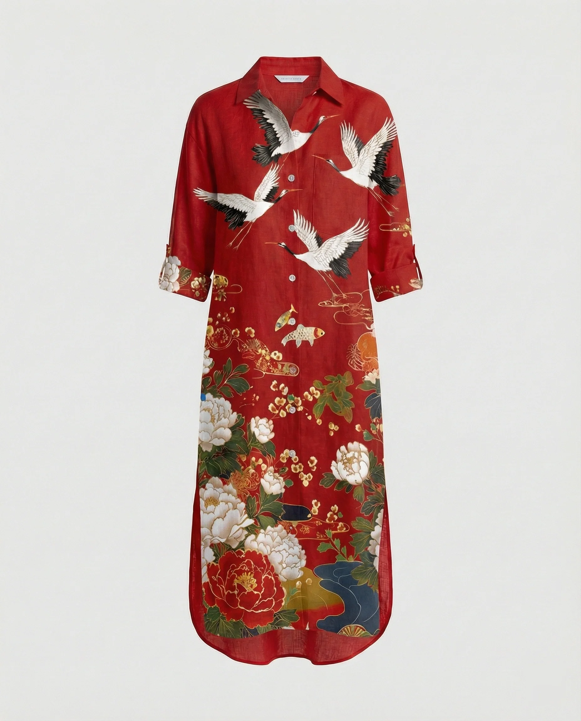 Damen Kaftan Kleid lang Seidenoptik - Image 45