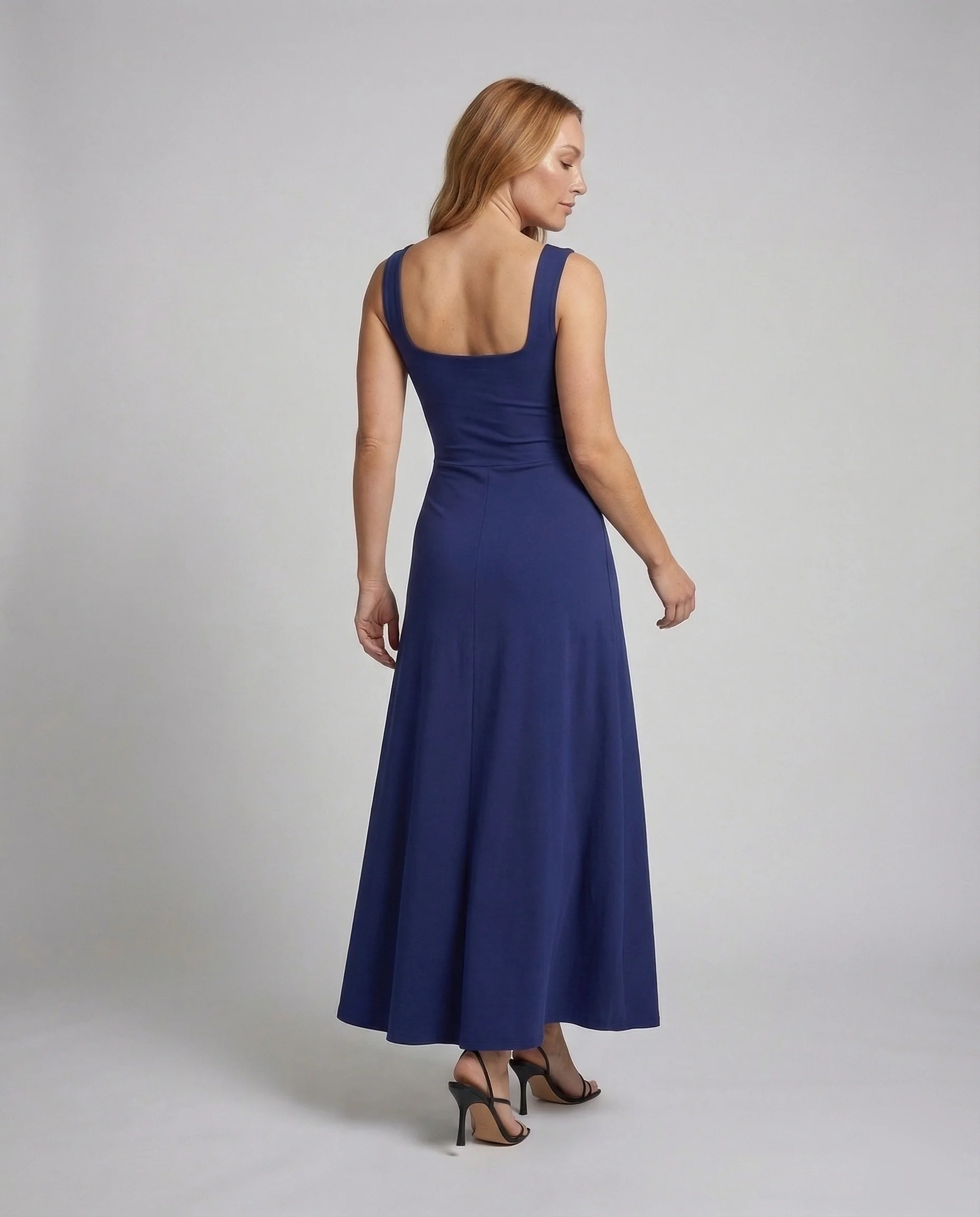 Damen Stretch Jerseykleid mit Eckigem Ausschnitt - Image 4