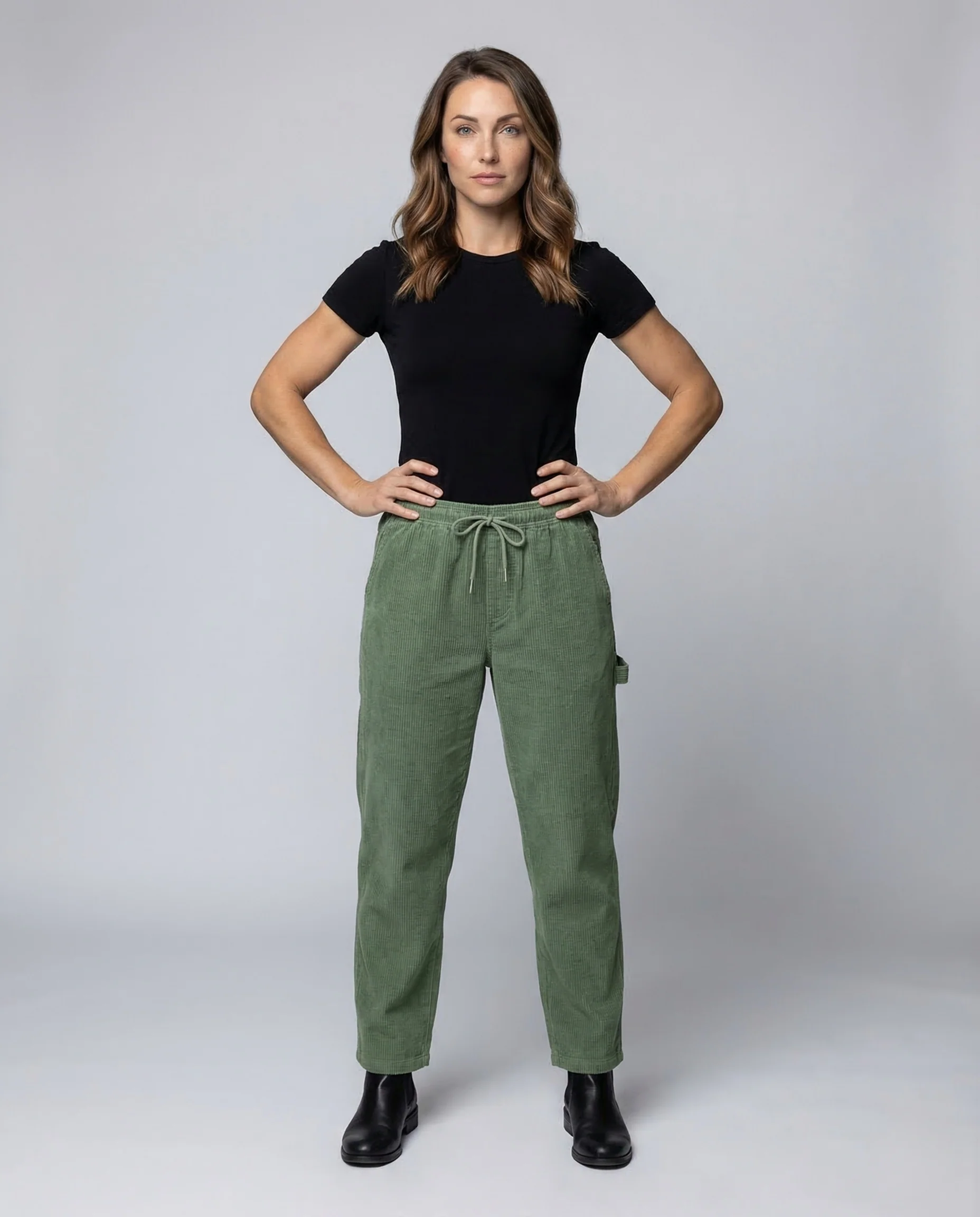 Damen Cord Jogginghose Elastikbund
