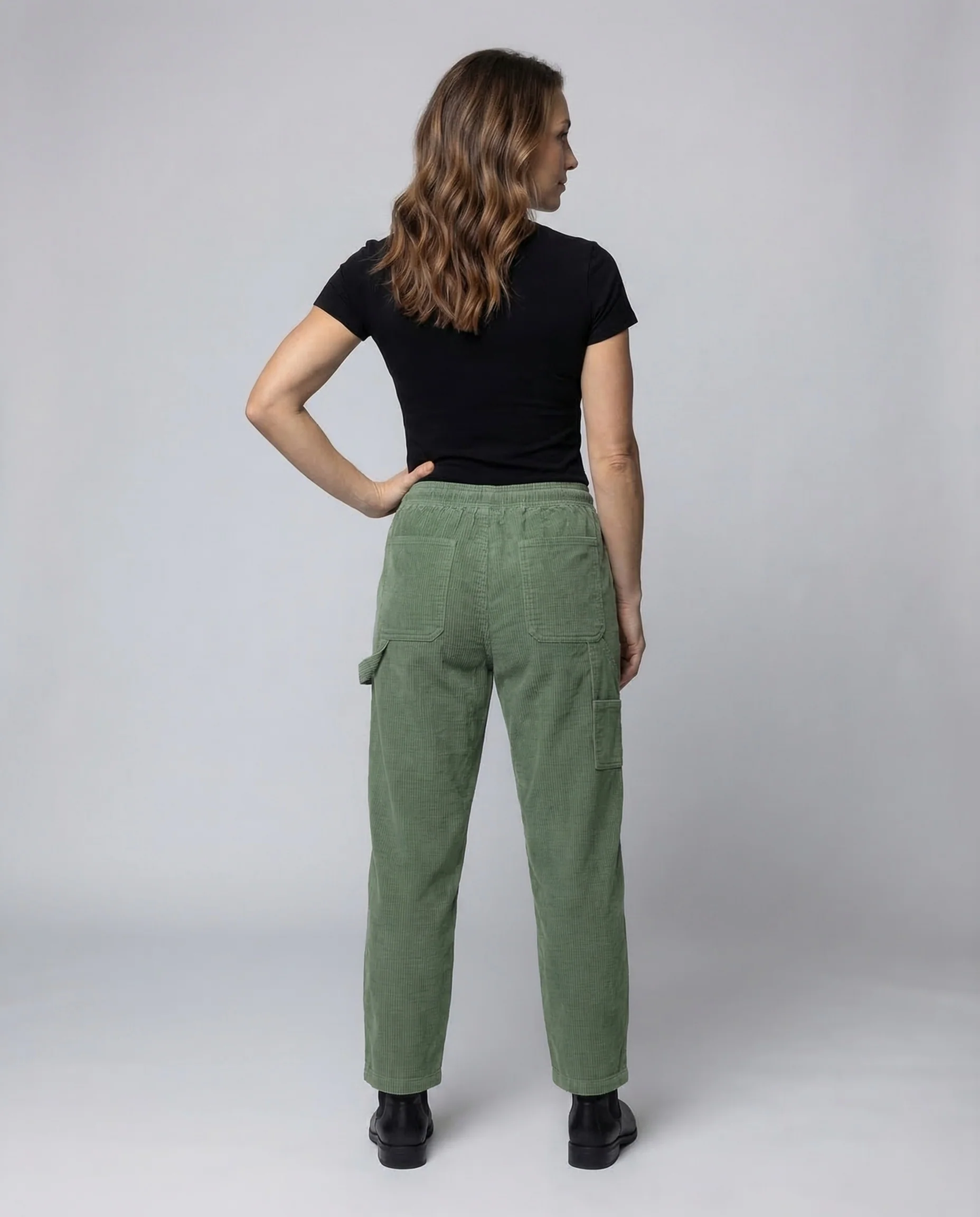 Damen Cord Jogginghose Elastikbund - Image 4