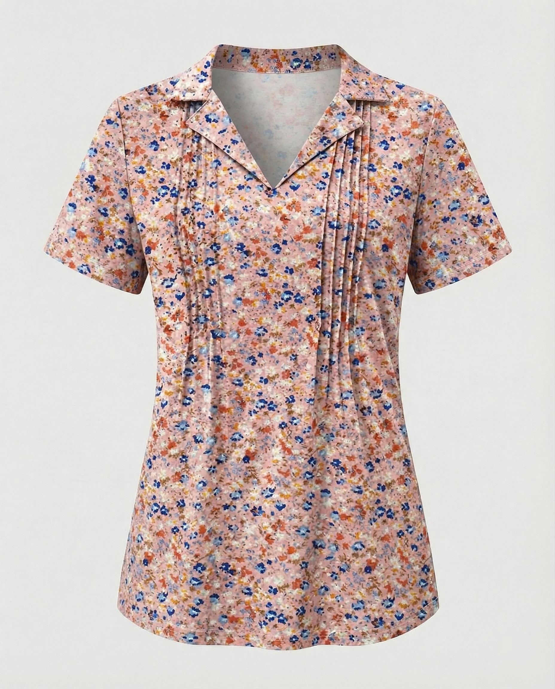 Bluse Damen Kurzarm Print - Image 6
