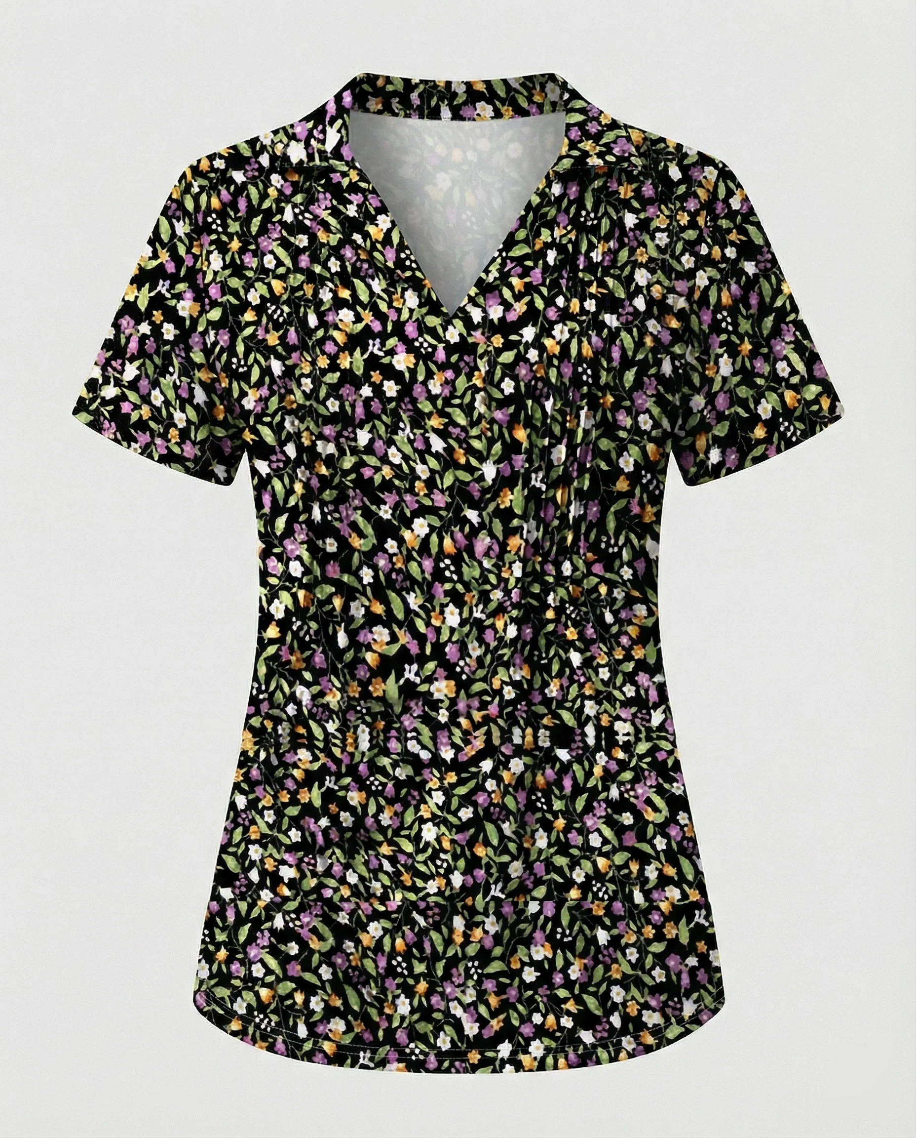 Bluse Damen Kurzarm Print - Image 8