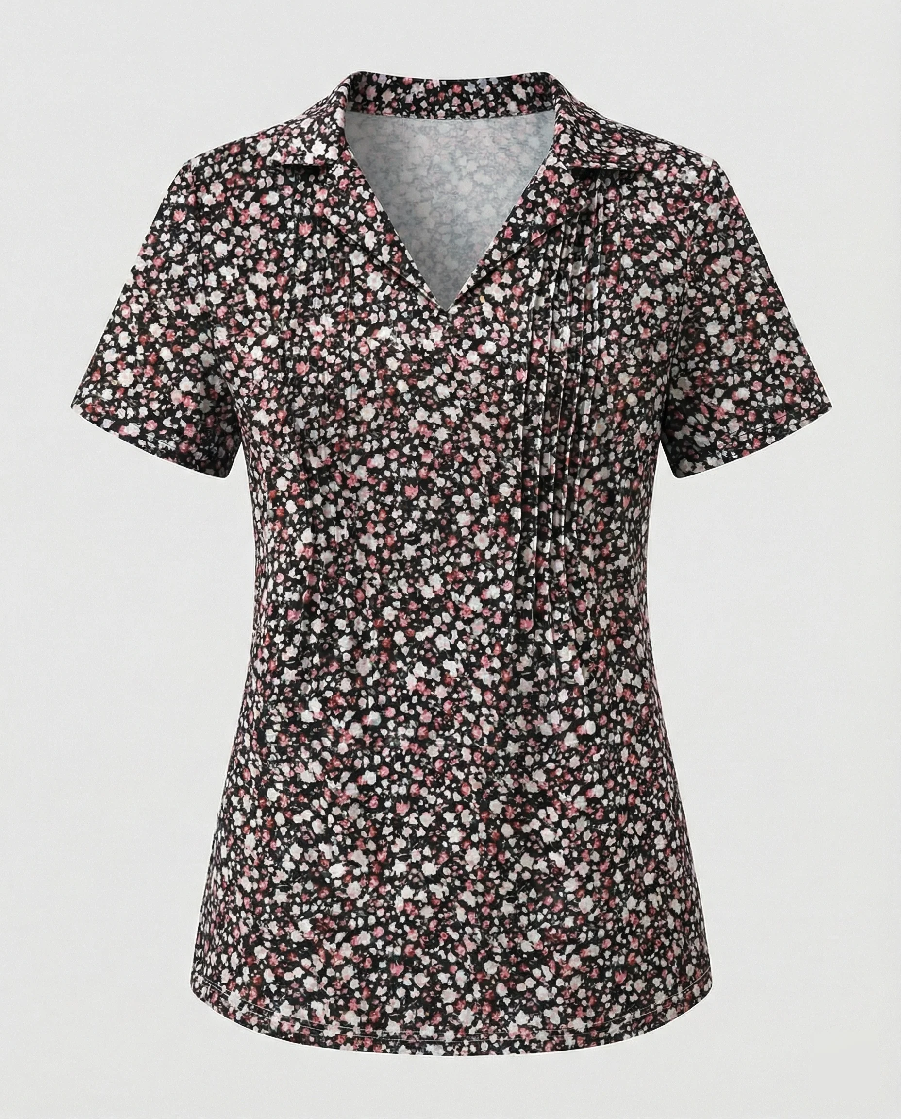 Bluse Damen Kurzarm Print - Image 9