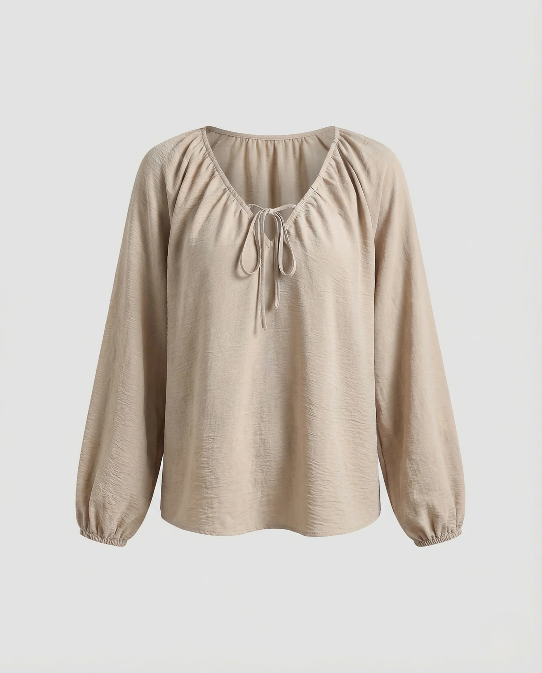 Damen Bluse Leinenoptik Ballonärmel - Image 5