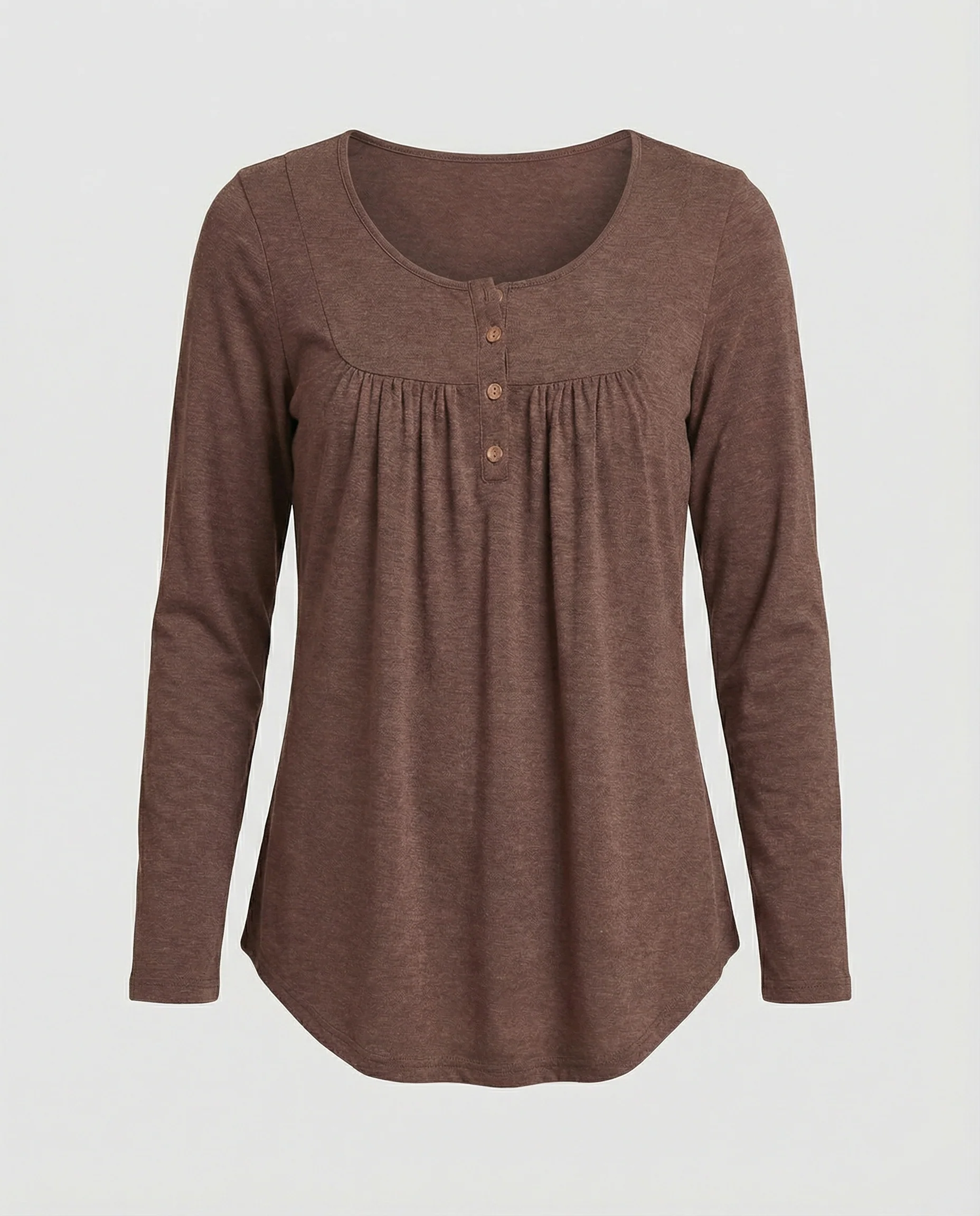 Damen Tunika Damen Langarm Henley - Image 5