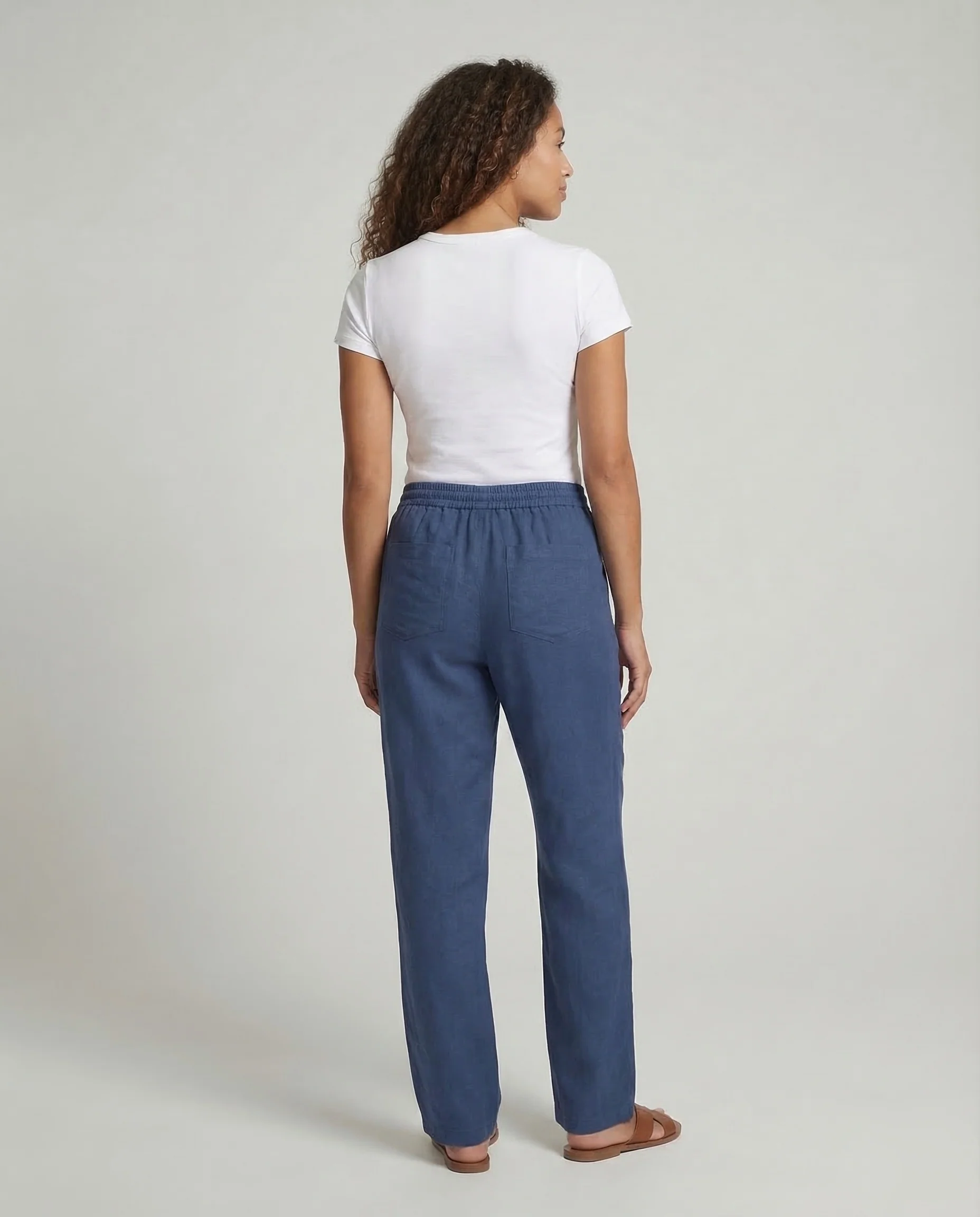 Damen Leinenhose Weit Tunnelzug - Image 4