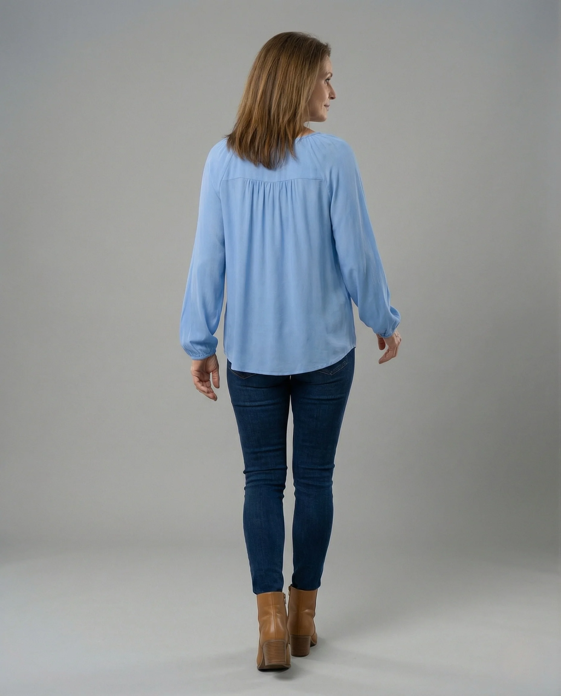 Damen Tunika Bluse V-Ausschnitt - Image 4